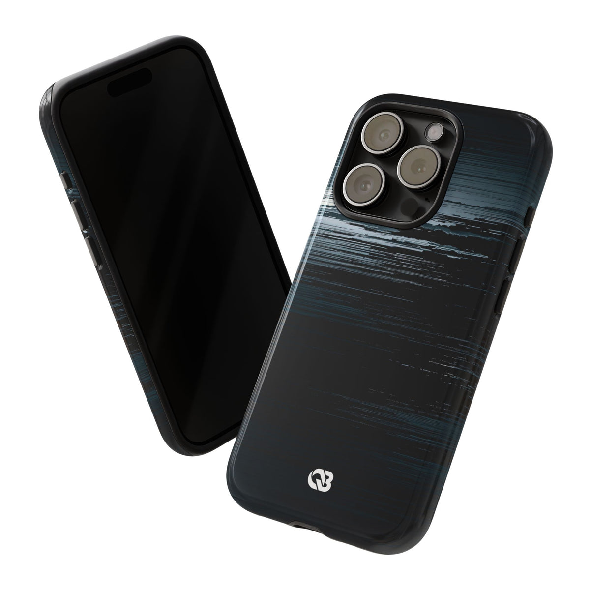 Black Tough Phone Case for iPhone - Frozen Signal Glitch