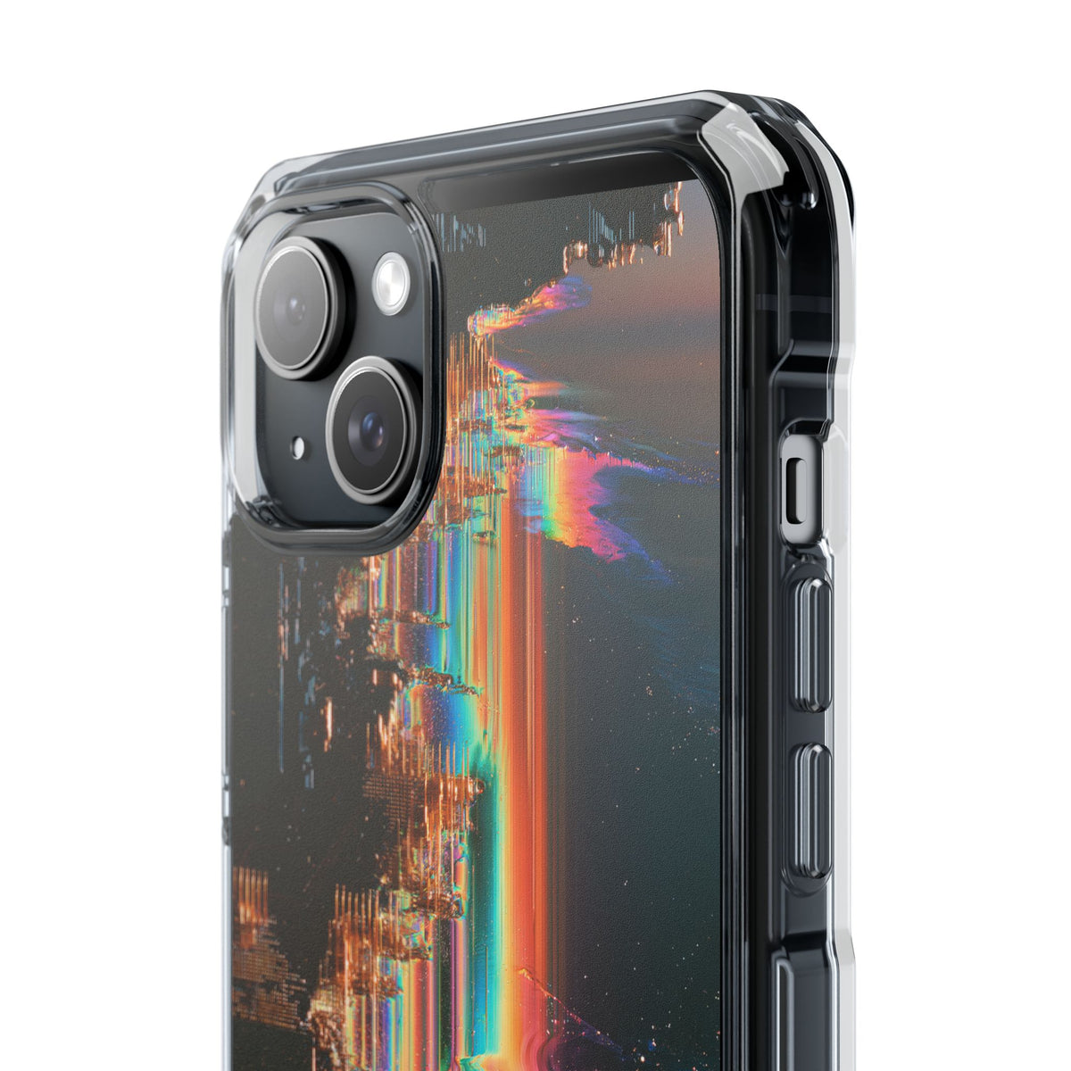 Prismatic Circuit · Clear Impact Magnetic Phone Case for iPhone · Black
