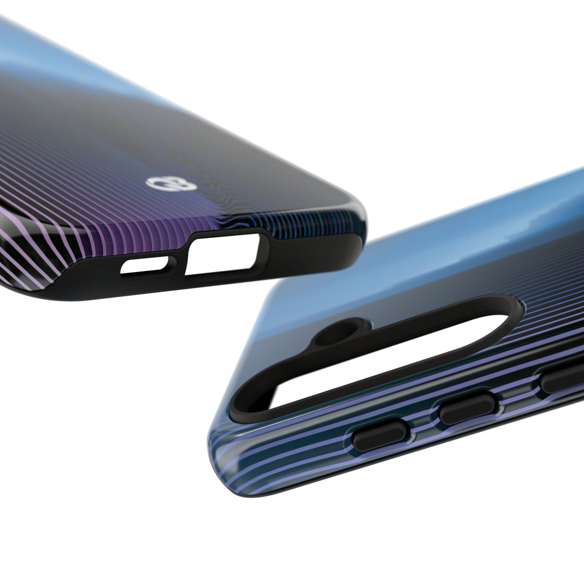 Blue Tough Phone Case for Samsung - Indigo Distortion Wave
