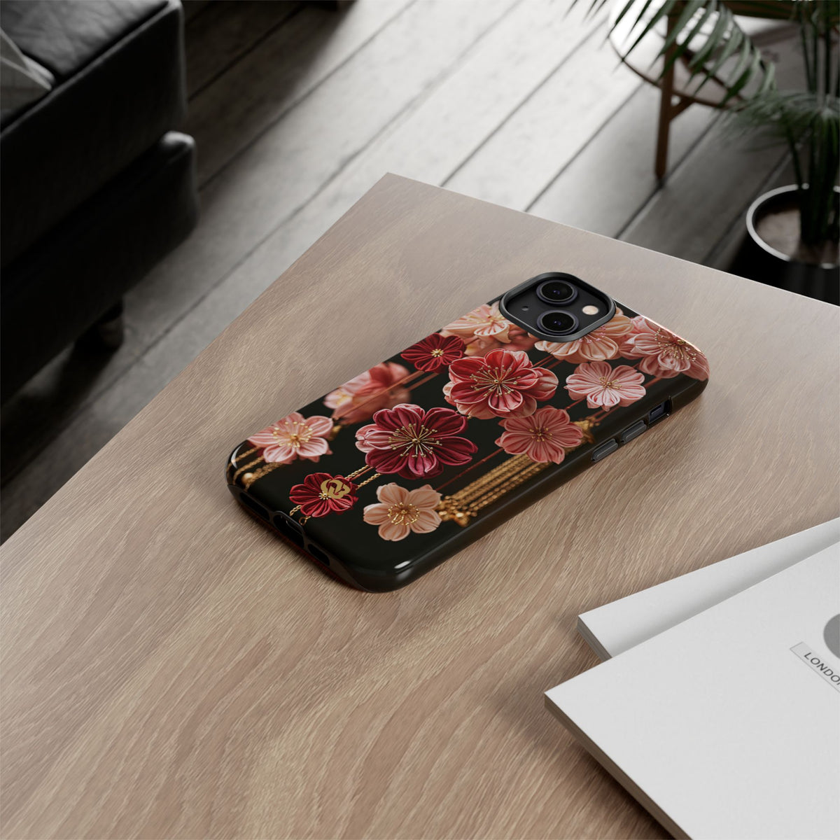 Silk Blossom Kanzashi · Tough Phone Case for iPhone · Pink