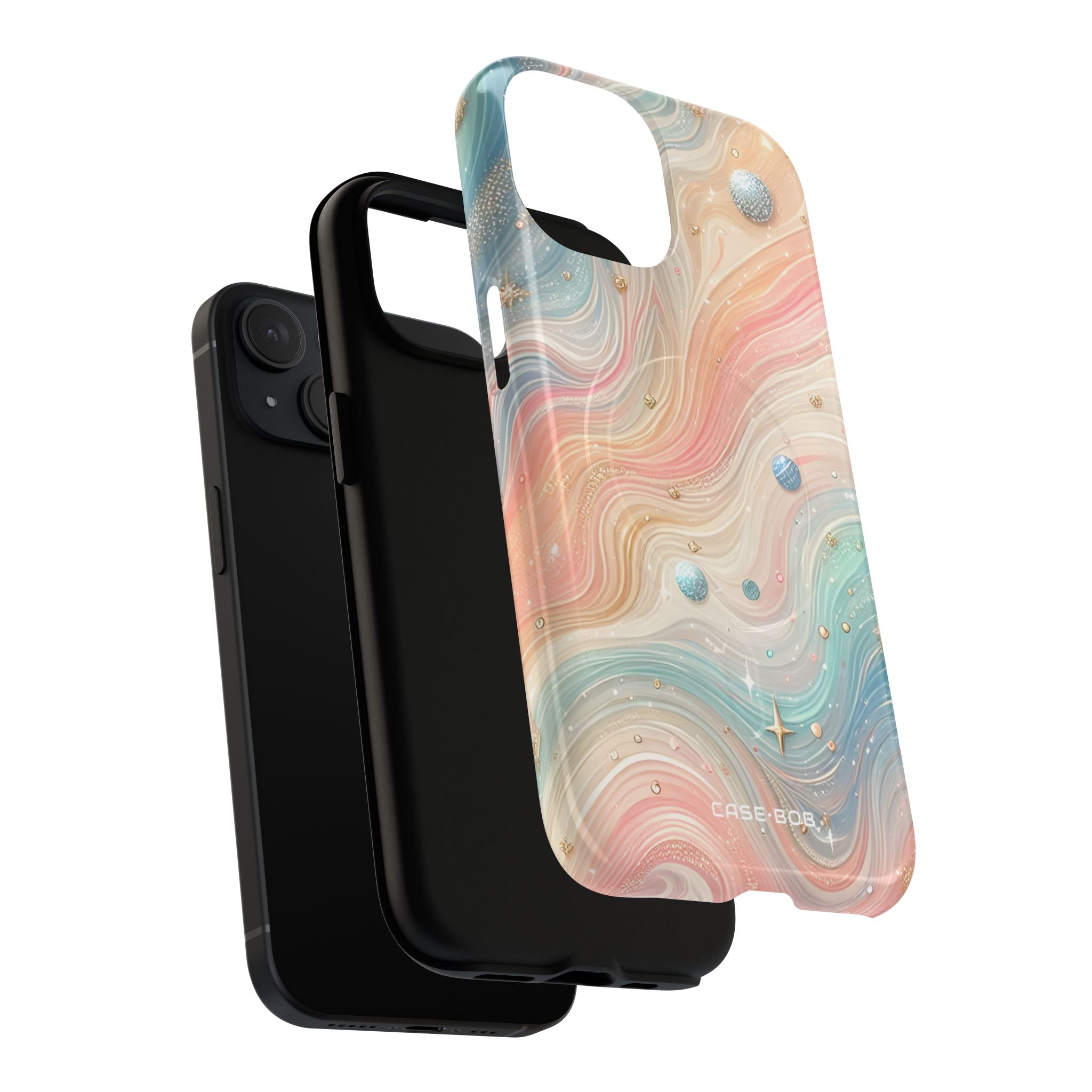 Iridescent Swirls iPhone 15 Skal - Tough+