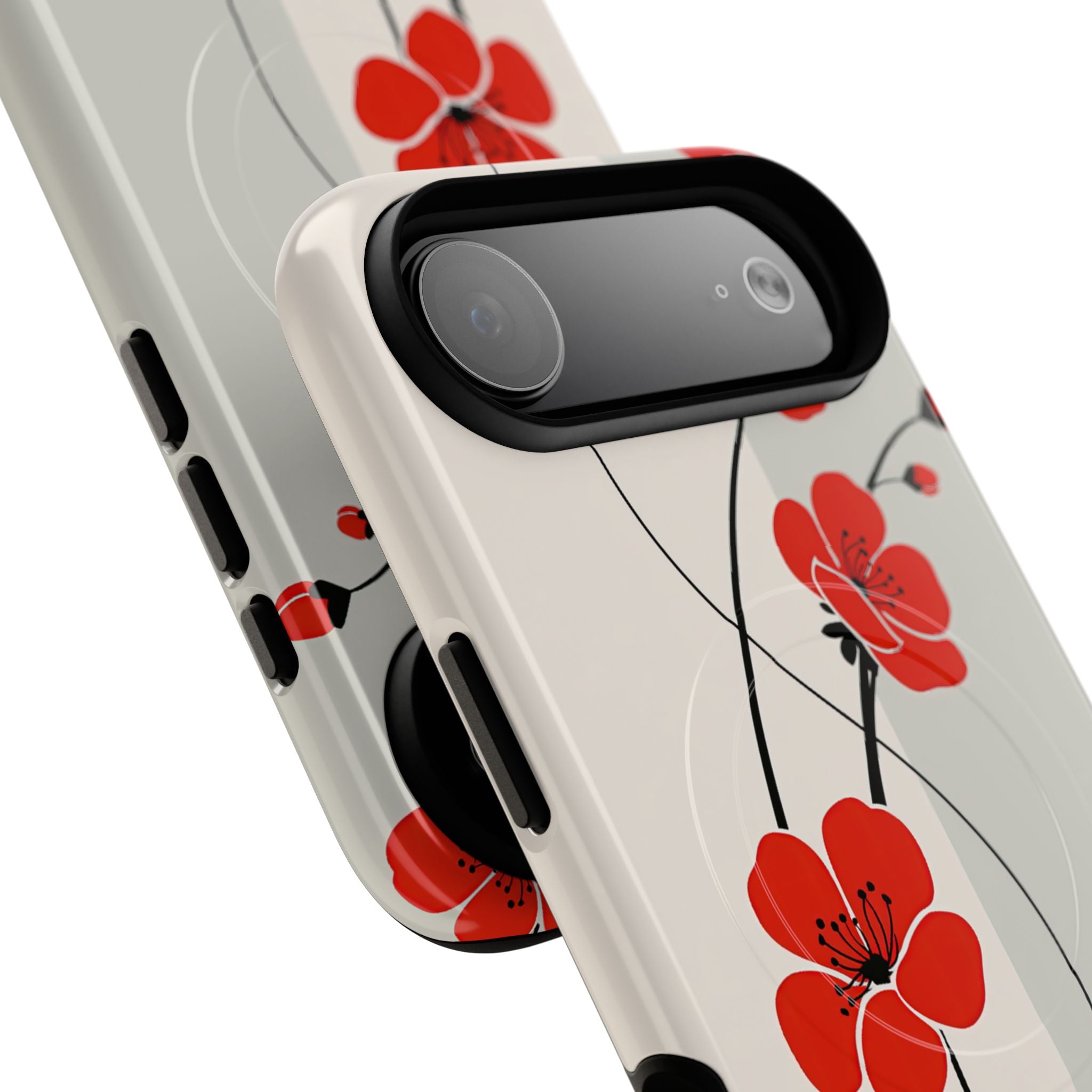 Red Tough 2.0 Magsafe Phone Case for iPhone - Crimson Plum Ink
