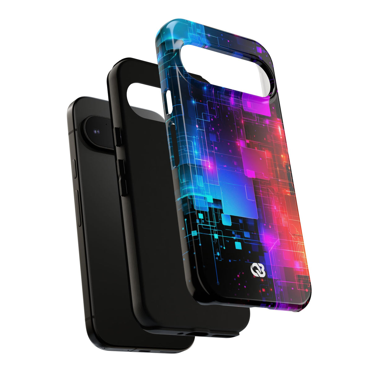 Spectral Circuit Grid · Tough Phone Case for Pixel · Black