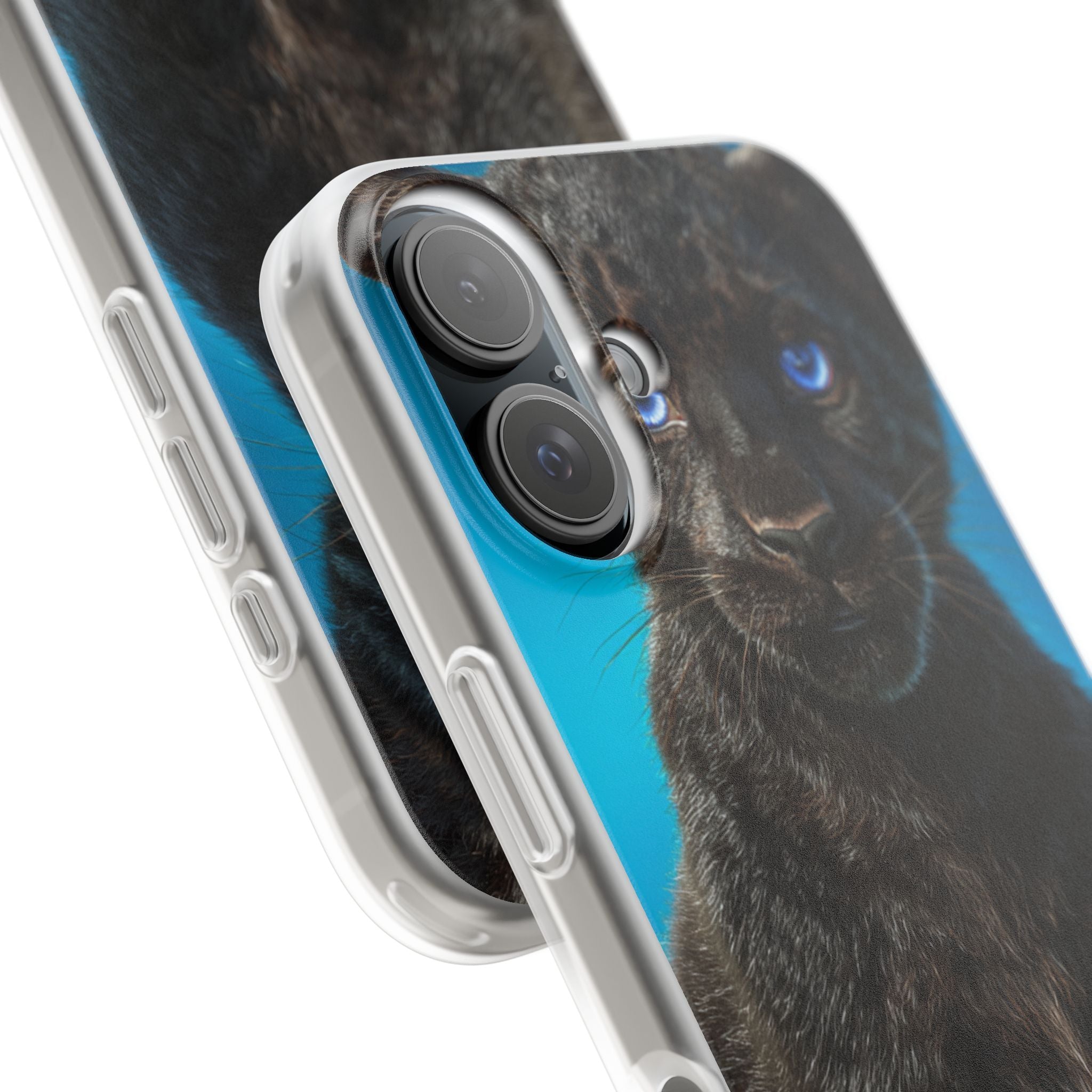 Sapphire Gaze Panther · Soft Phone Case for iPhone