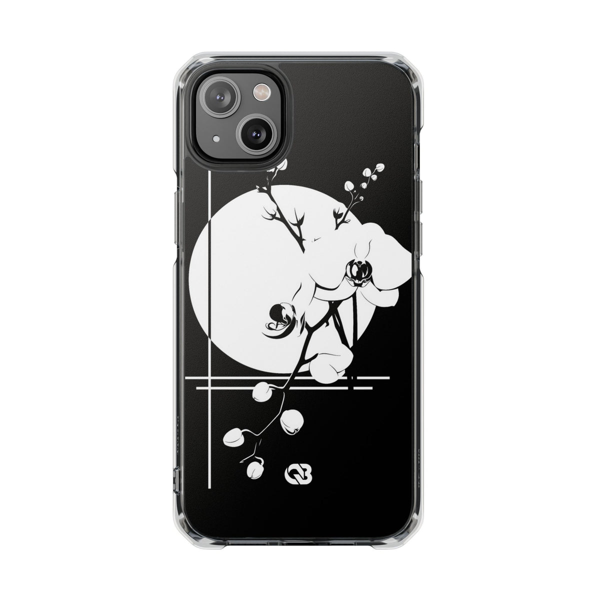 Black Impact MagSafe Phone Case for iPhone - Lunar Orchid Grid