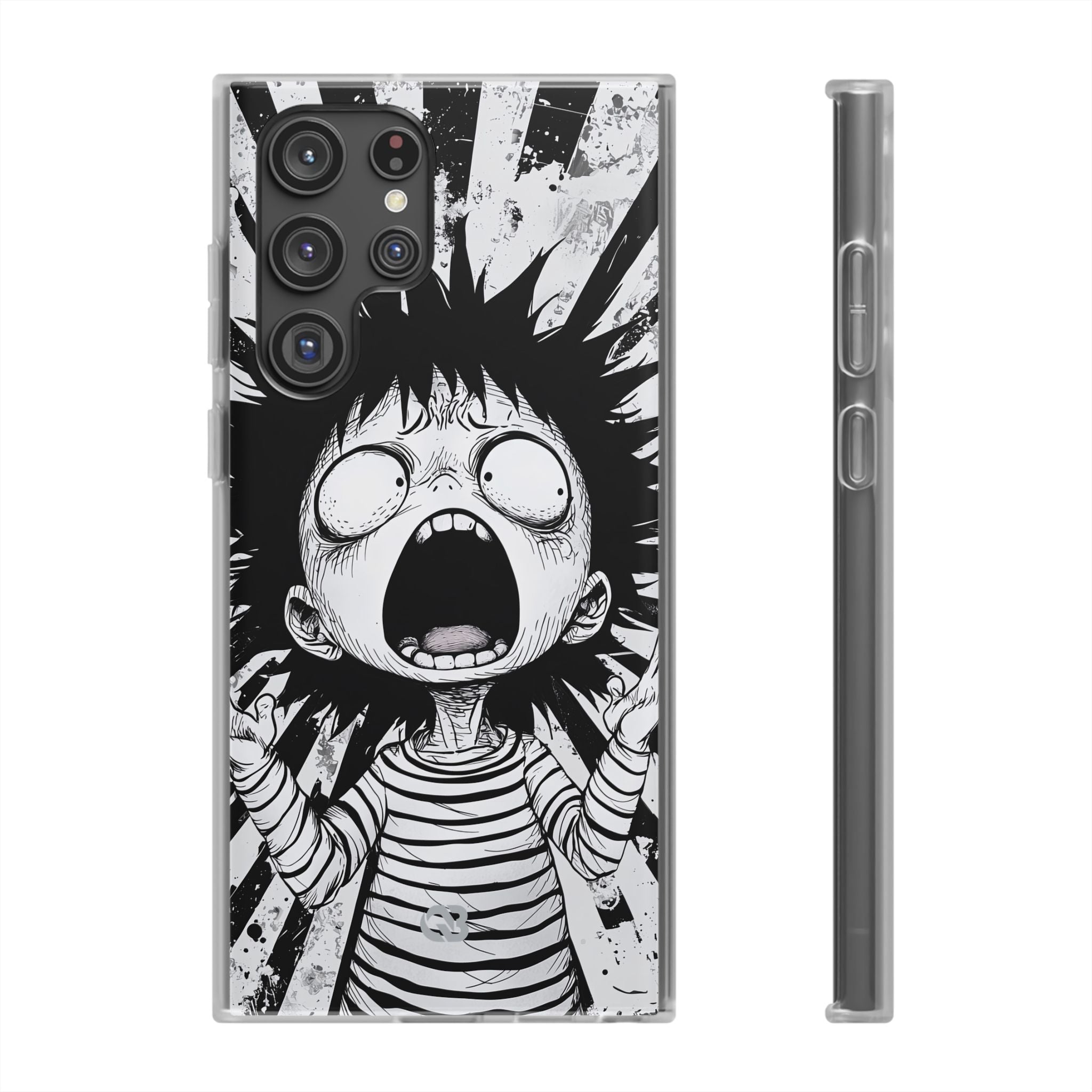 Chaotic Monochrome Scream · Soft Telefoncover for Samsung