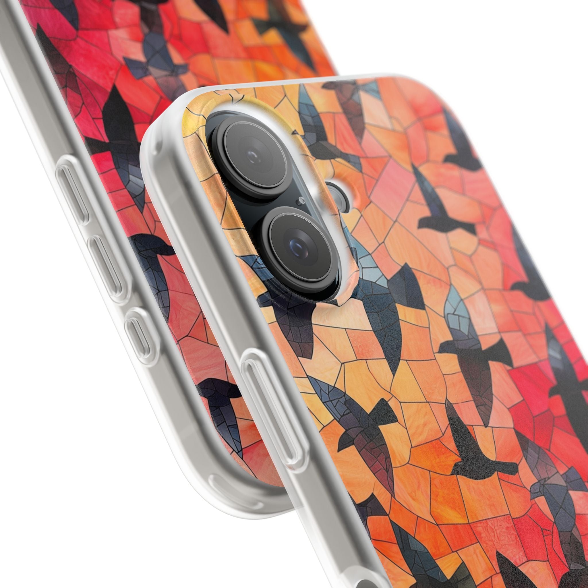 Blackbird Glow iPhone 16 Cover - Blød