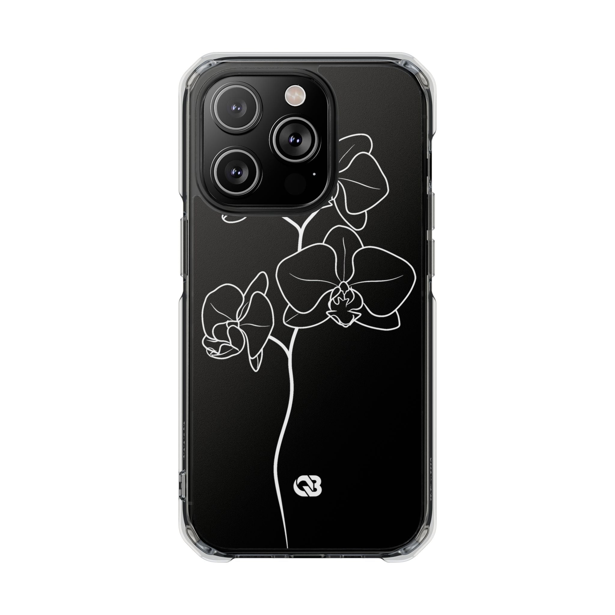Black Impact MagSafe Phone Case for iPhone - Noir Alabaster Orchid
