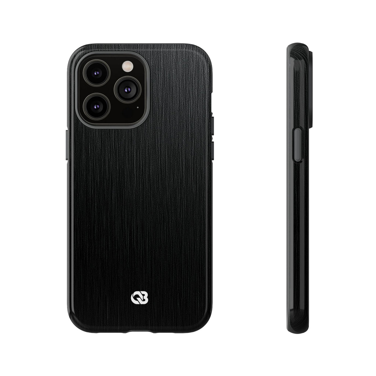 Black Tough Phone Case for iPhone - Brushed Obsidian Slate
