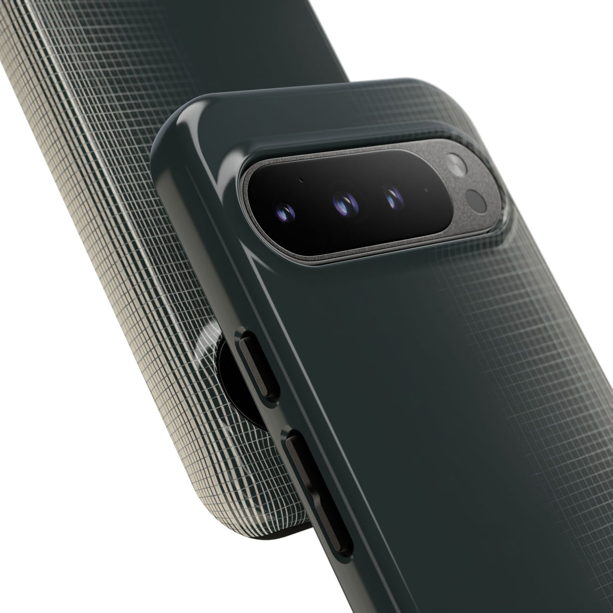 Grey Tough Phone Case for Google Pixel - Charcoal Tech Grid