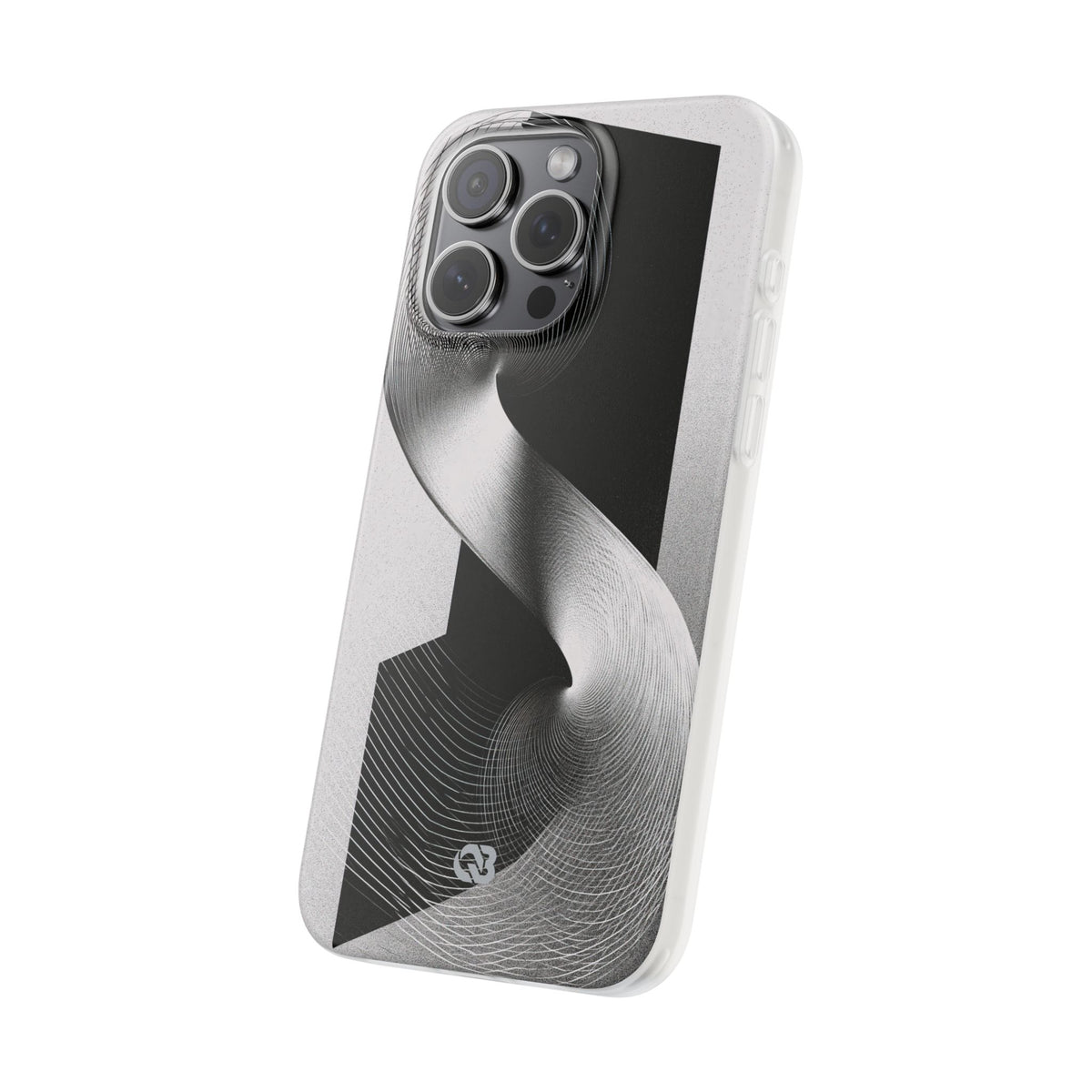 Grey Lite Phone Case for iPhone - Obsidian Moiré Wave