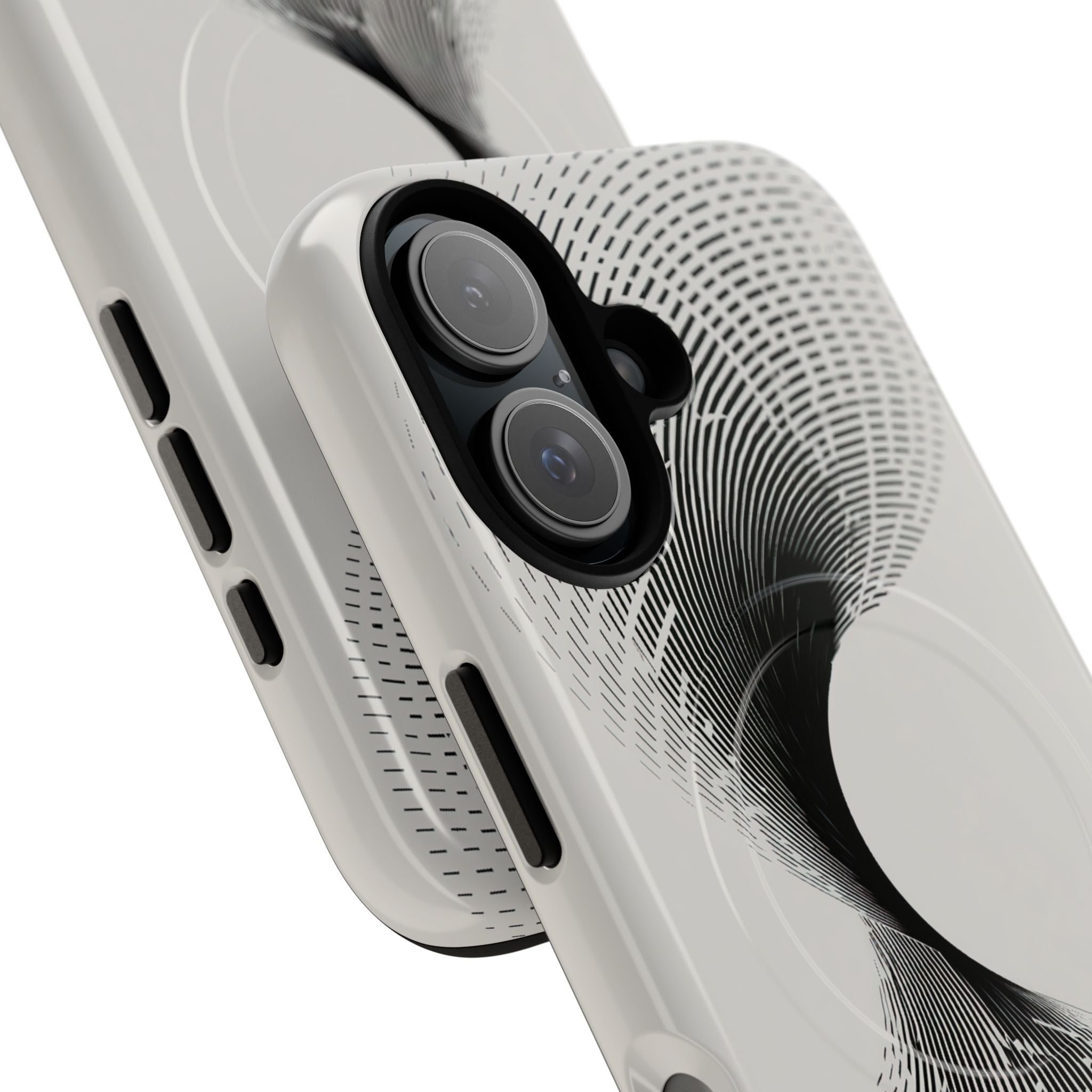 White Tough 2.0 Magsafe Phone Case for iPhone - Linear Torsion Grid