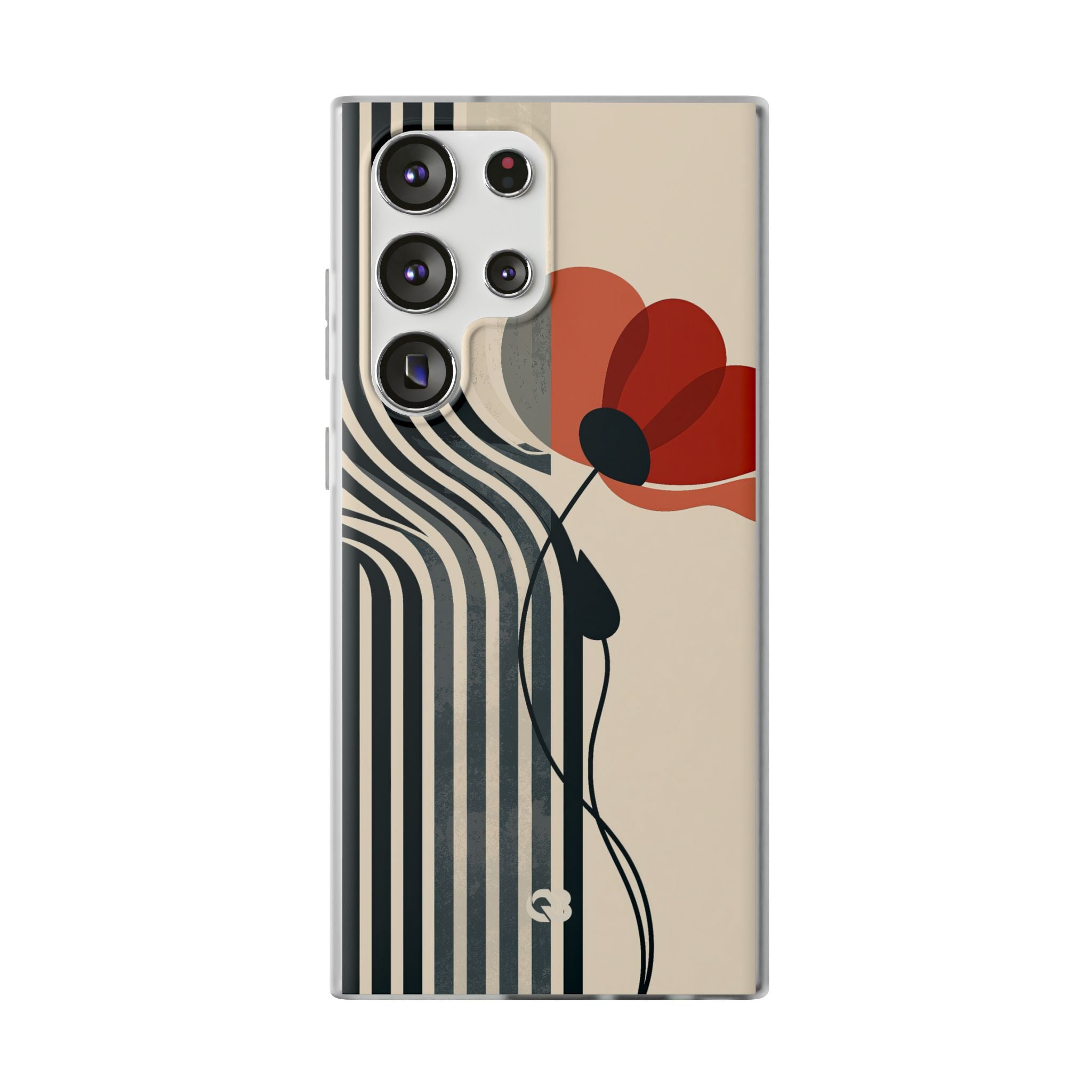 Beige Lite Phone Case for Samsung - Crimson Line Bloom