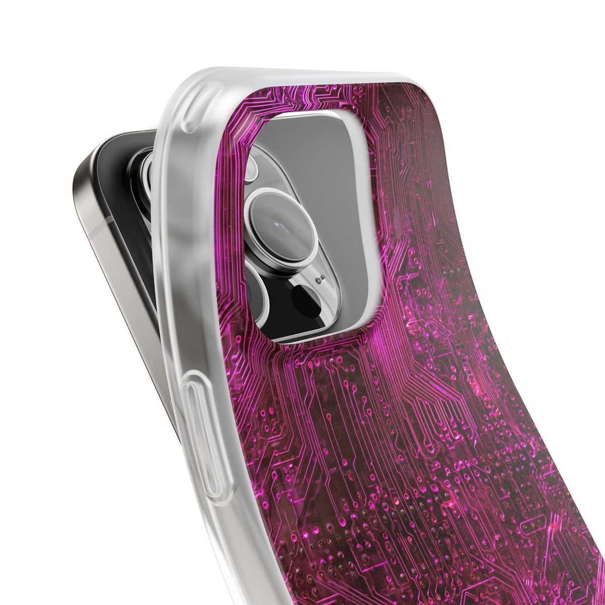 Magenta Circuit Trace · Lite Phone Case for iPhone · Pink