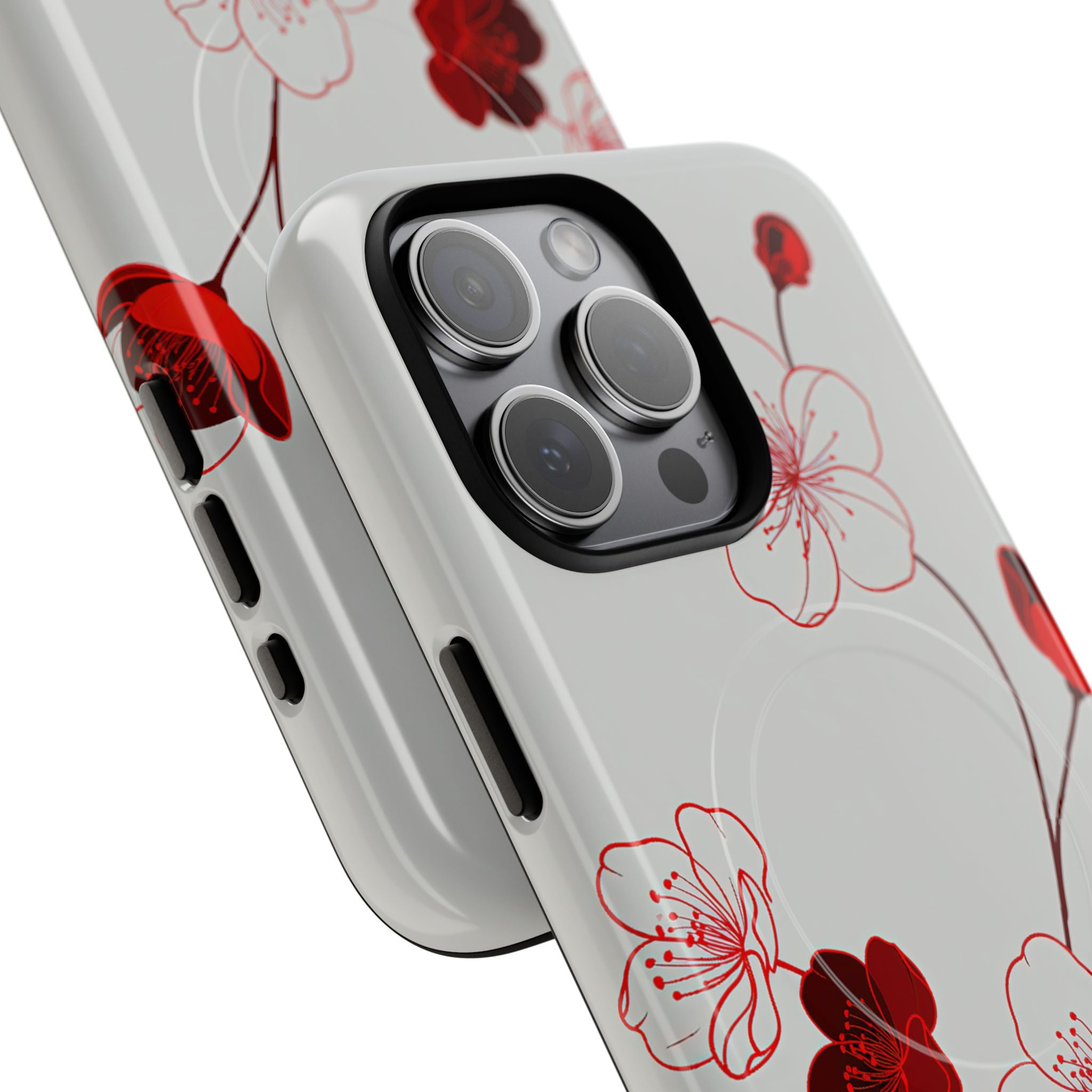 Red Tough 2.0 Magsafe Phone Case for iPhone - Kyoto Ember Bloom