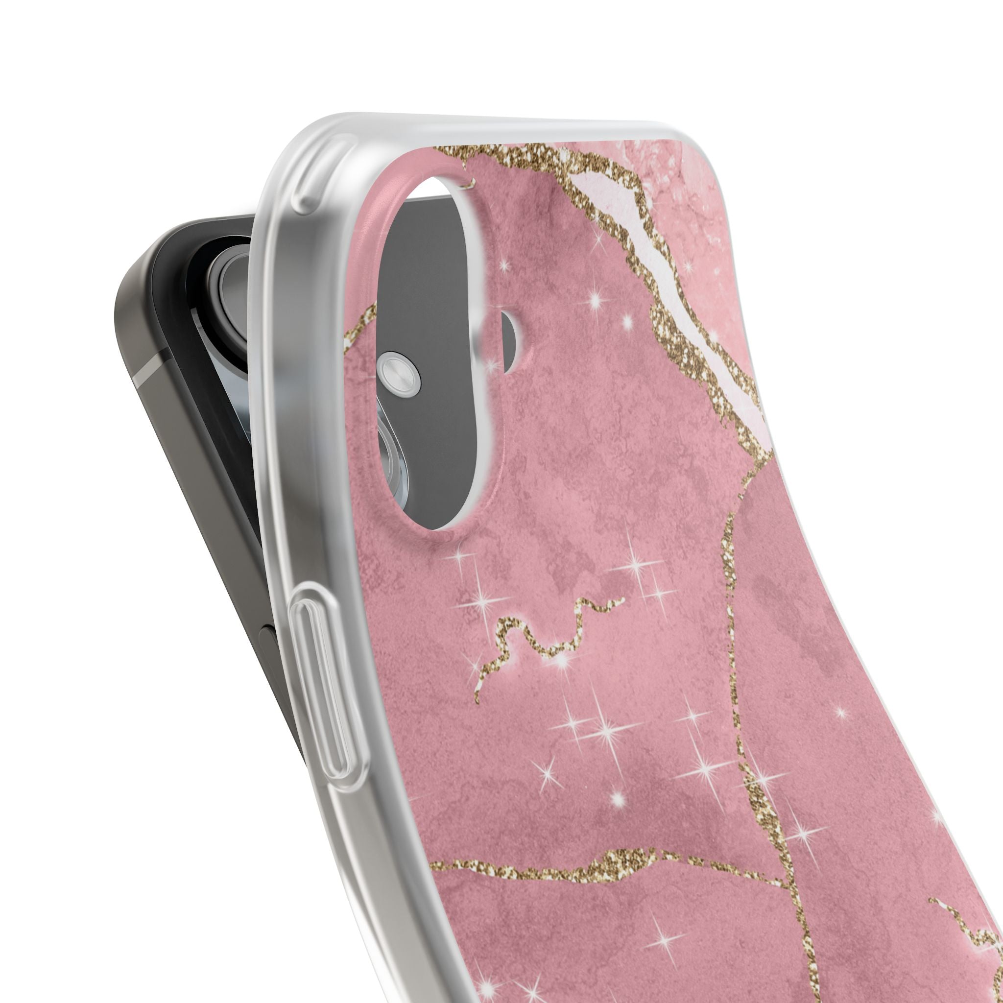 Rose Sparkle Marble · Soft Coque de téléphone pour iPhone