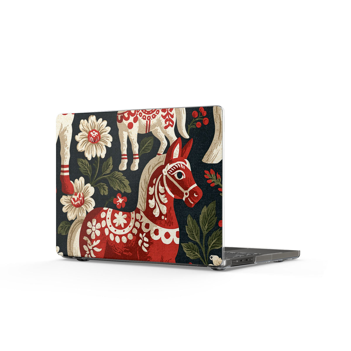 Nordic Dala Meadow · Clear Hard Case for MacBook · Red