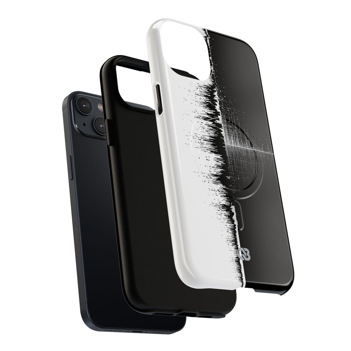 Black Tough 2.0 Magsafe Phone Case for iPhone - Static Signal Split