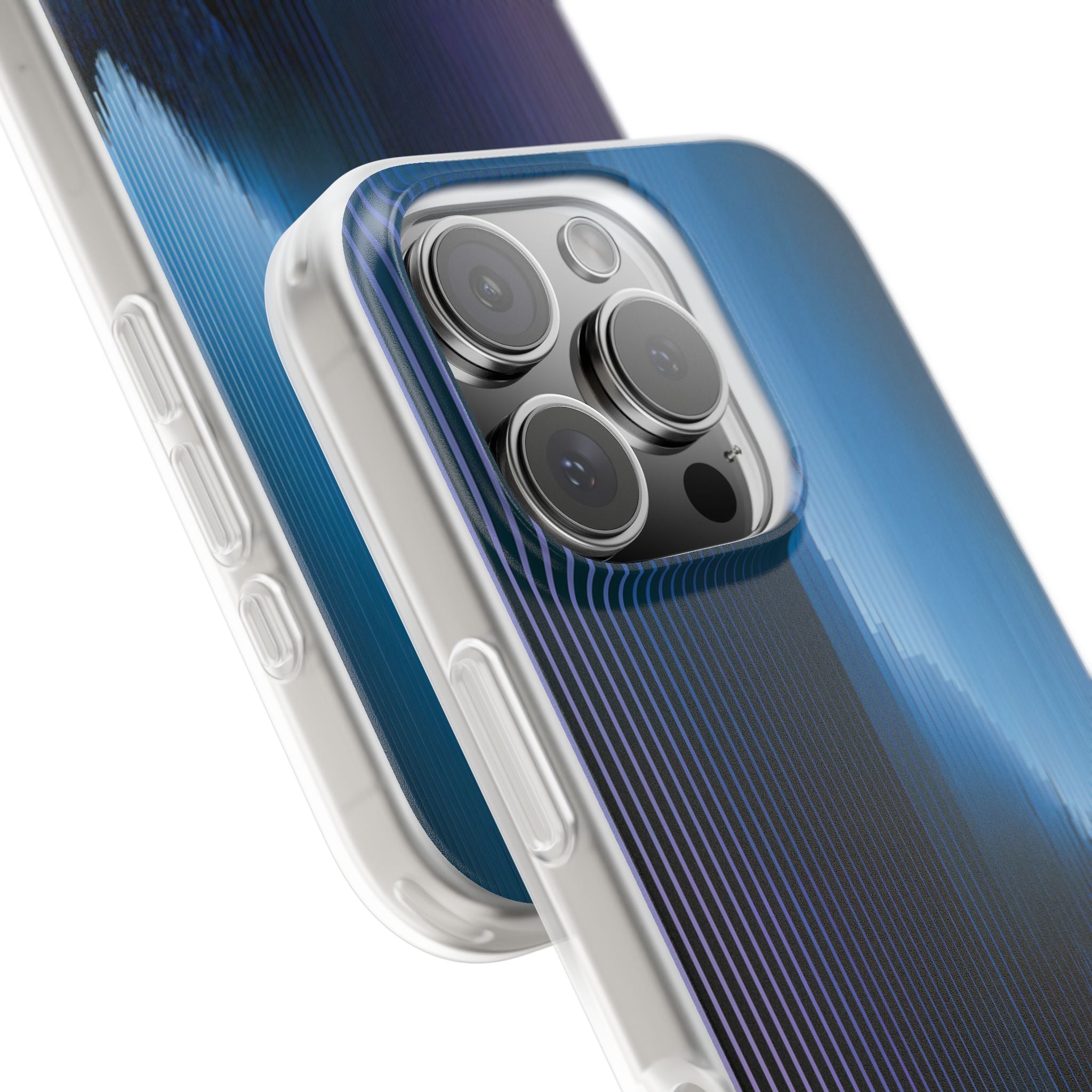 Blue Lite Phone Case for iPhone - Indigo Distortion Wave