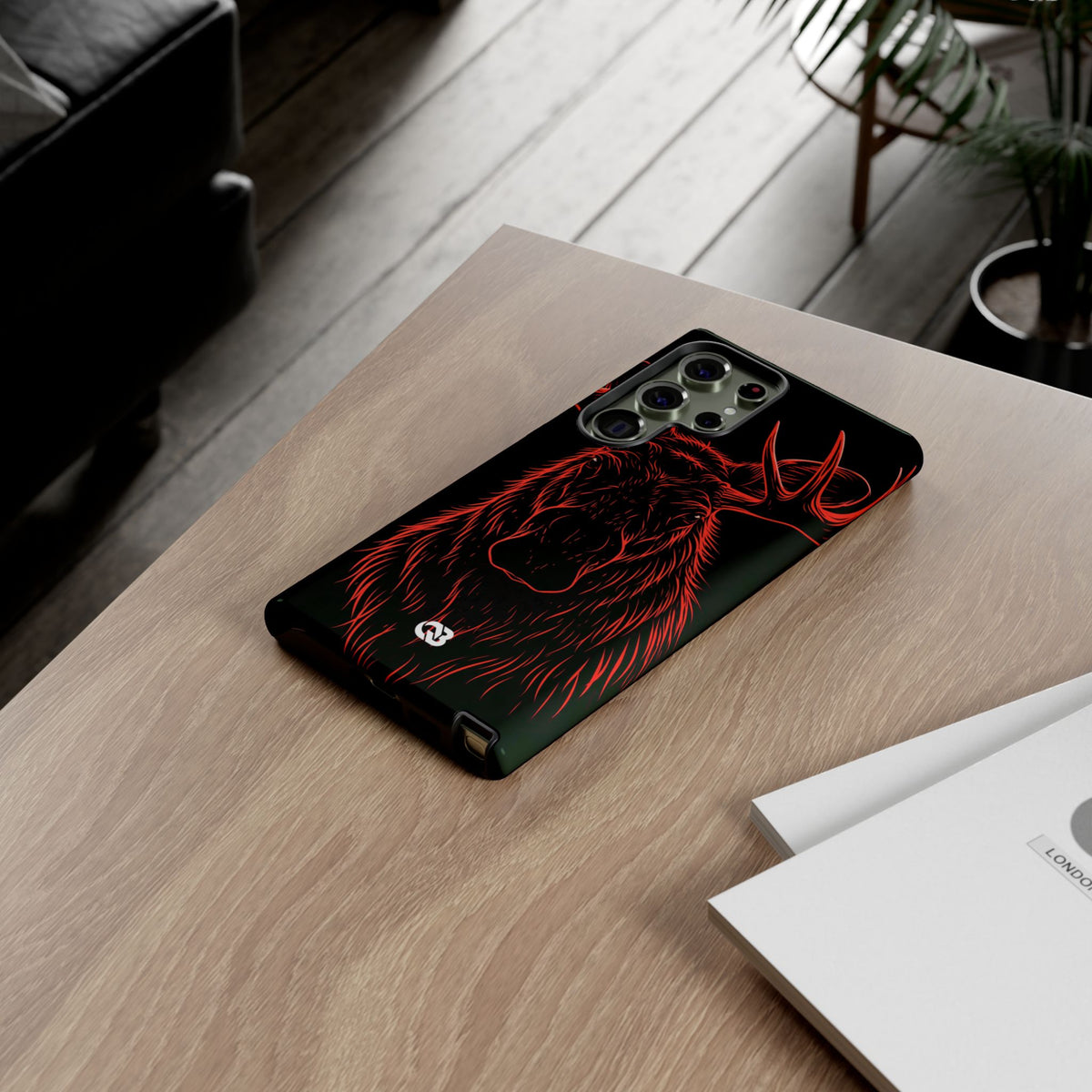 Crimson Horizon Moose · Tough Phone Case for Samsung · Black