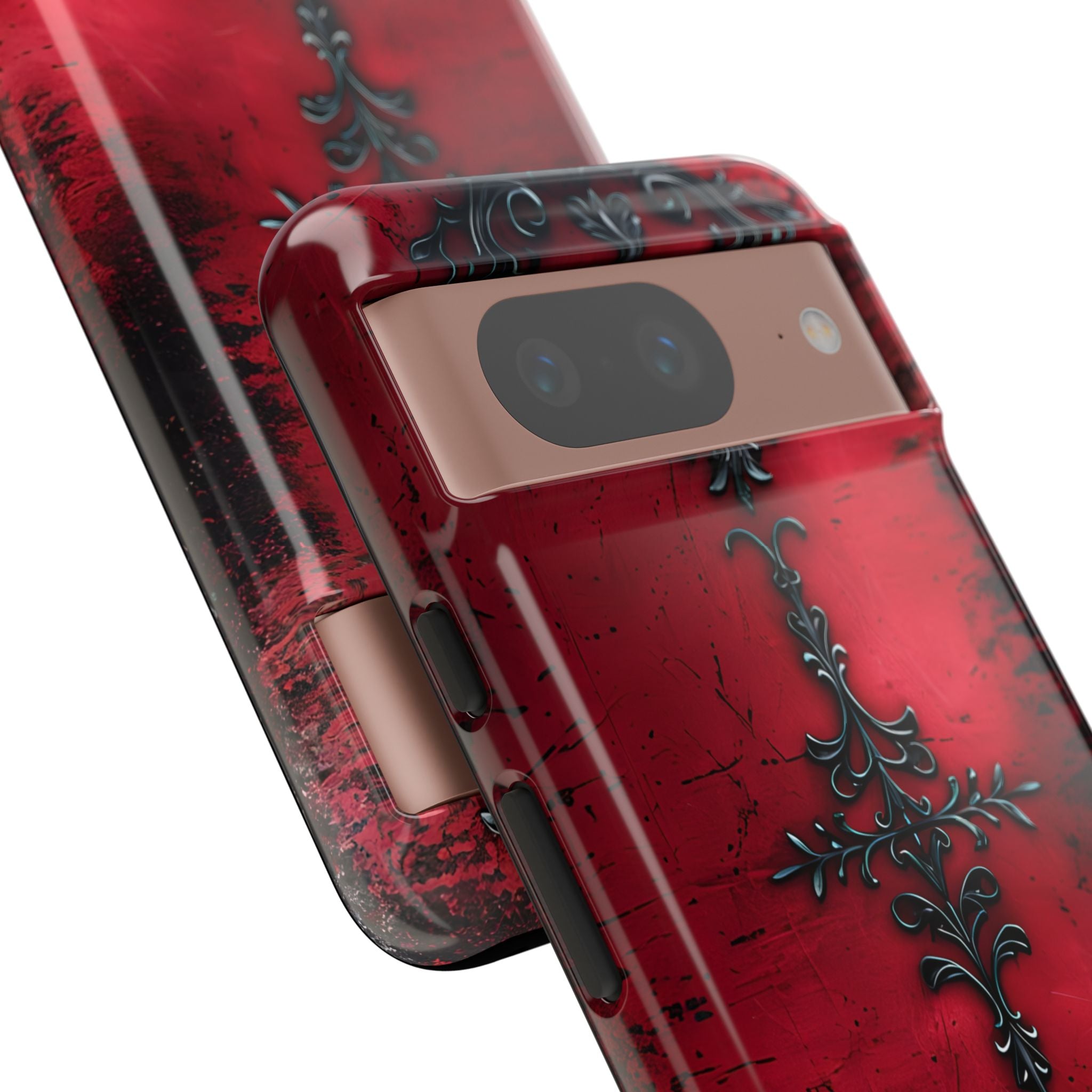 Crimson Gothic Filigree · Tough Phone Case for Google Pixel