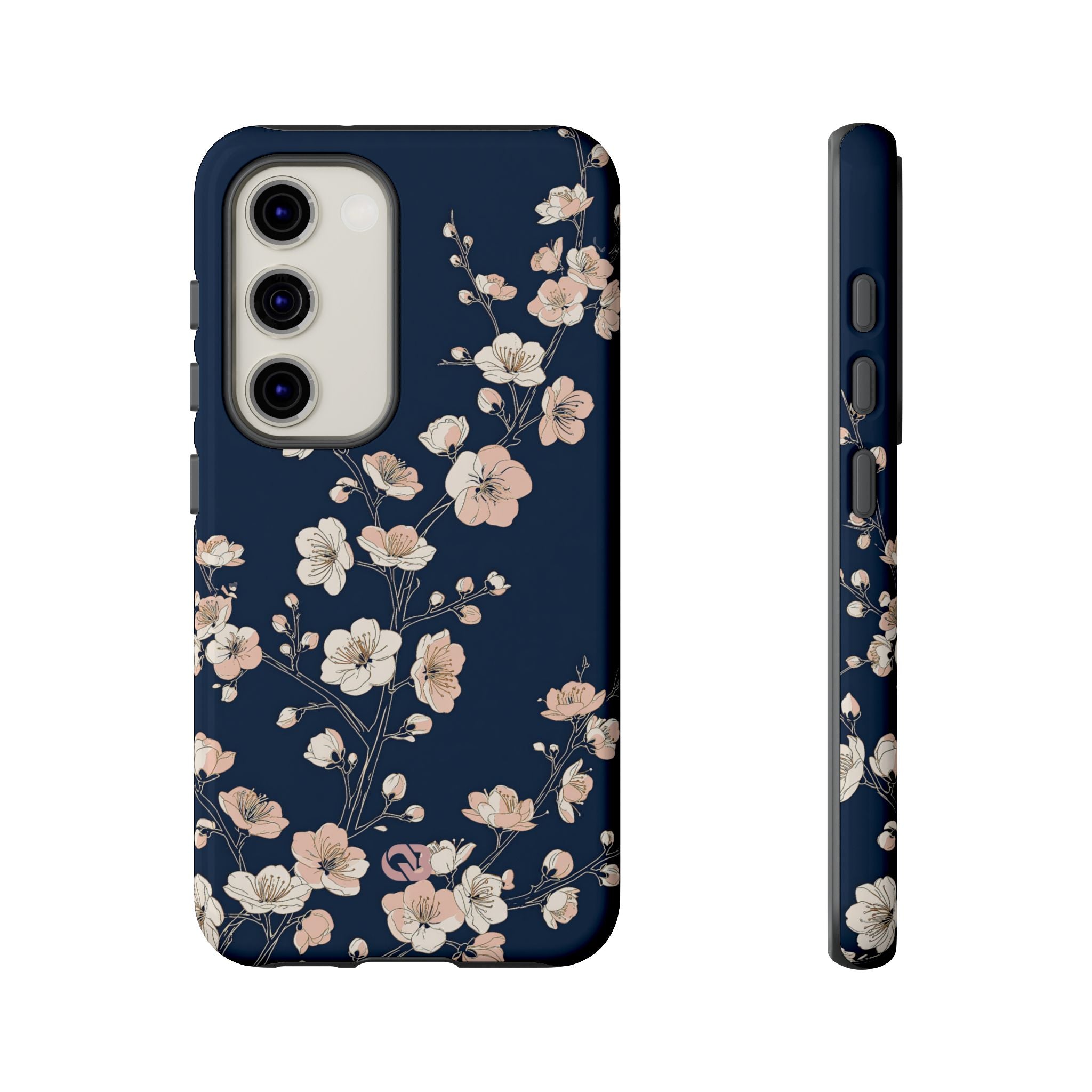 Blue Tough Phone Case for Samsung - Midnight Peach Sakura