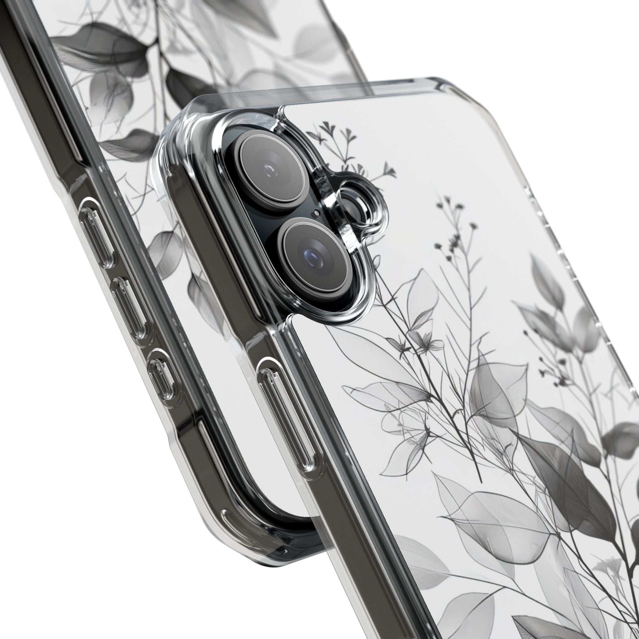 Veined Leaves Gray iPhone 16 Plus Case - Impact