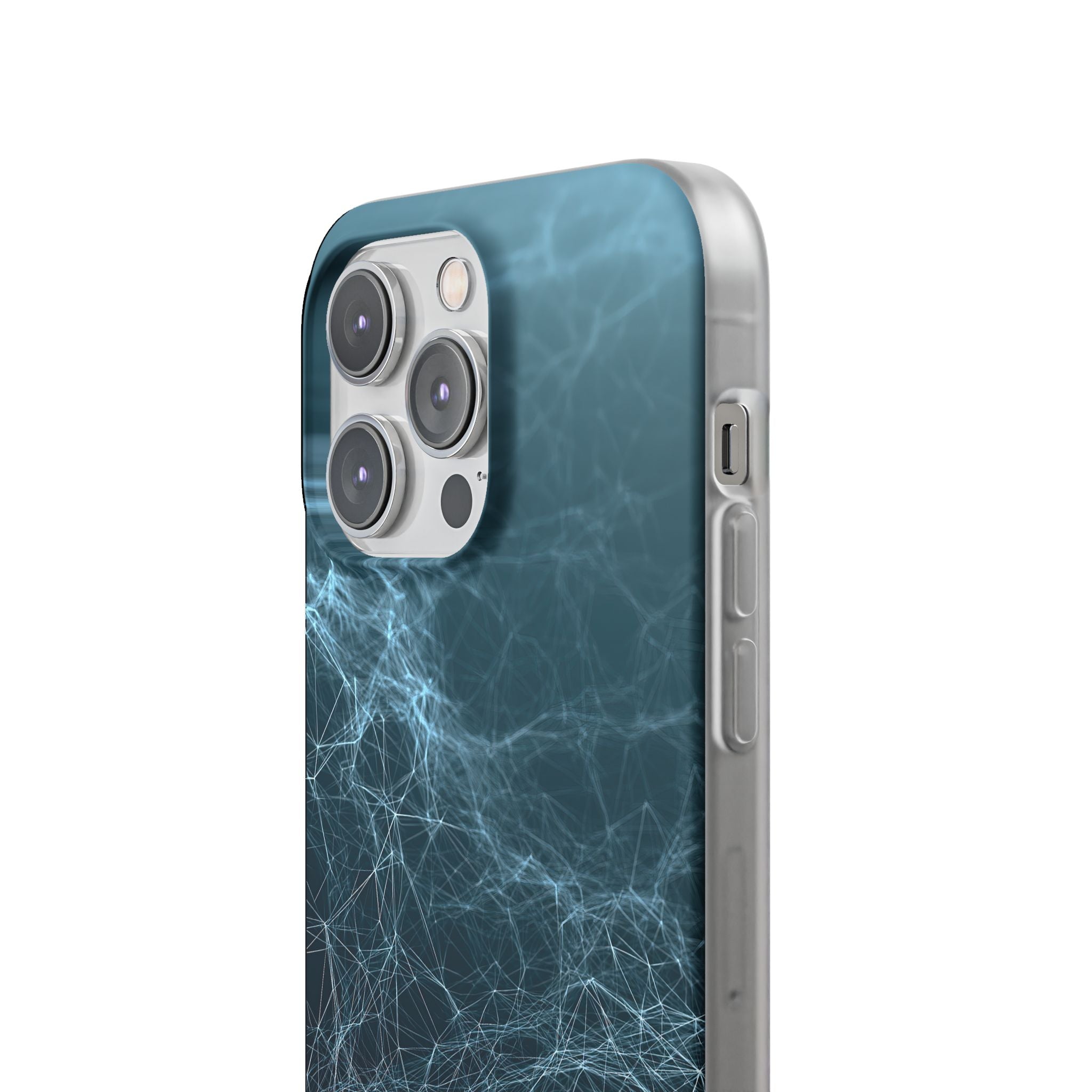 Teal Lite Phone Case for iPhone - Arctic Neural Mesh