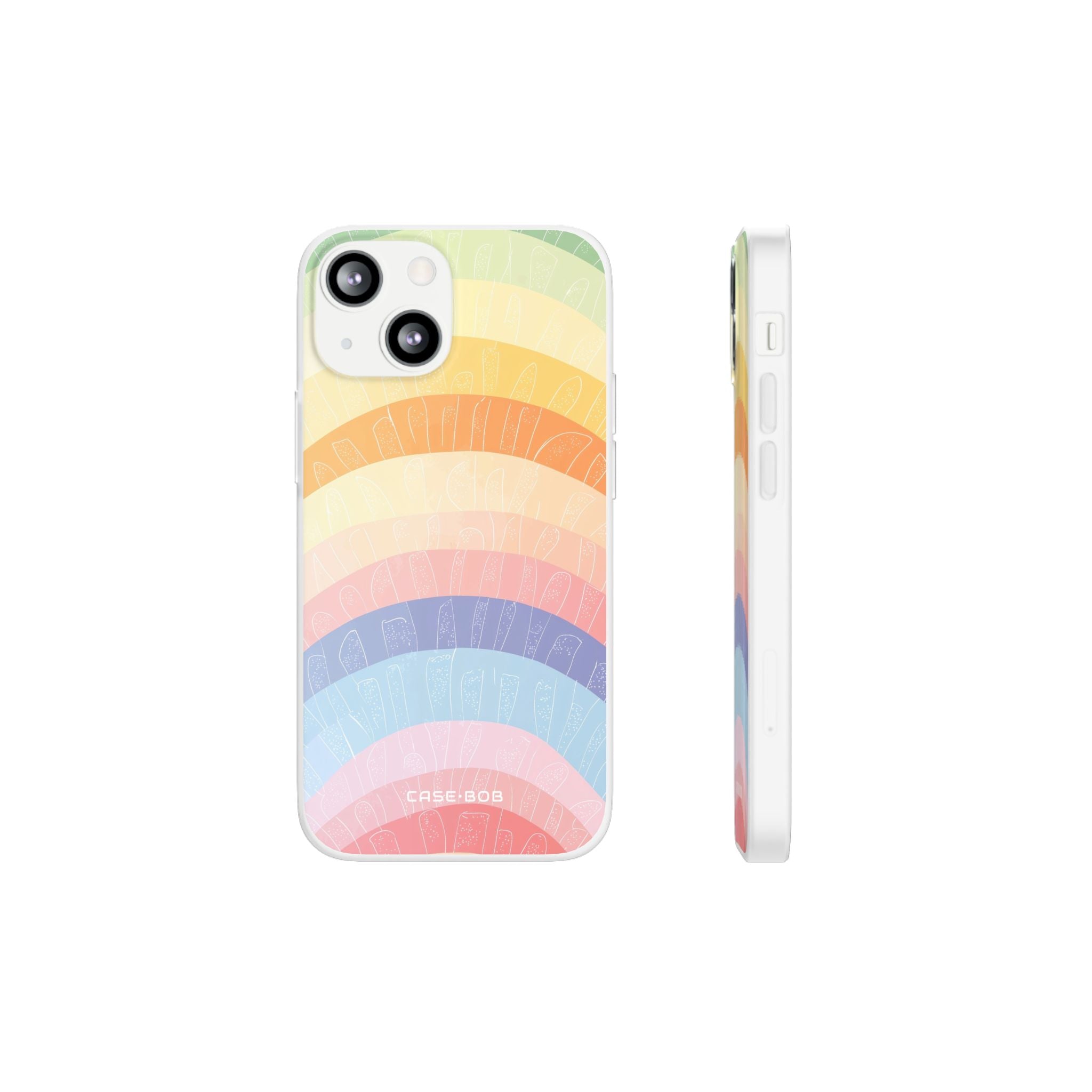 Pastel Regenboog Bandjes iPhone 13 mini Case - Soft