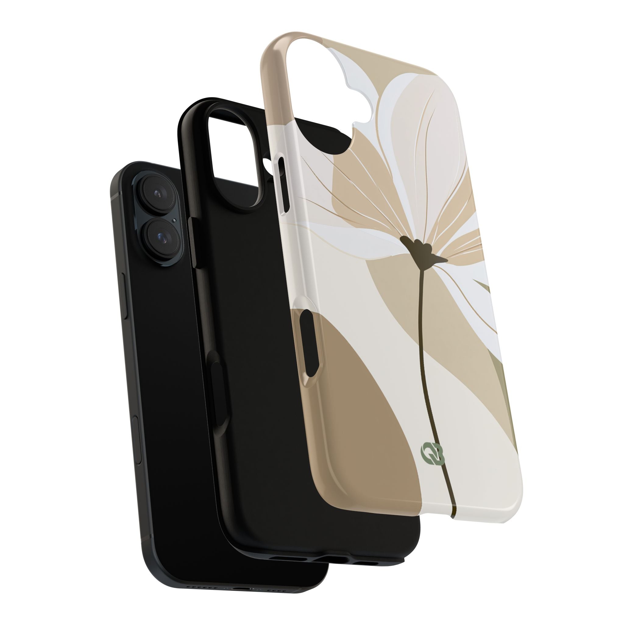 Beige Tough Phone Case for iPhone - Sage Linen Magnolia