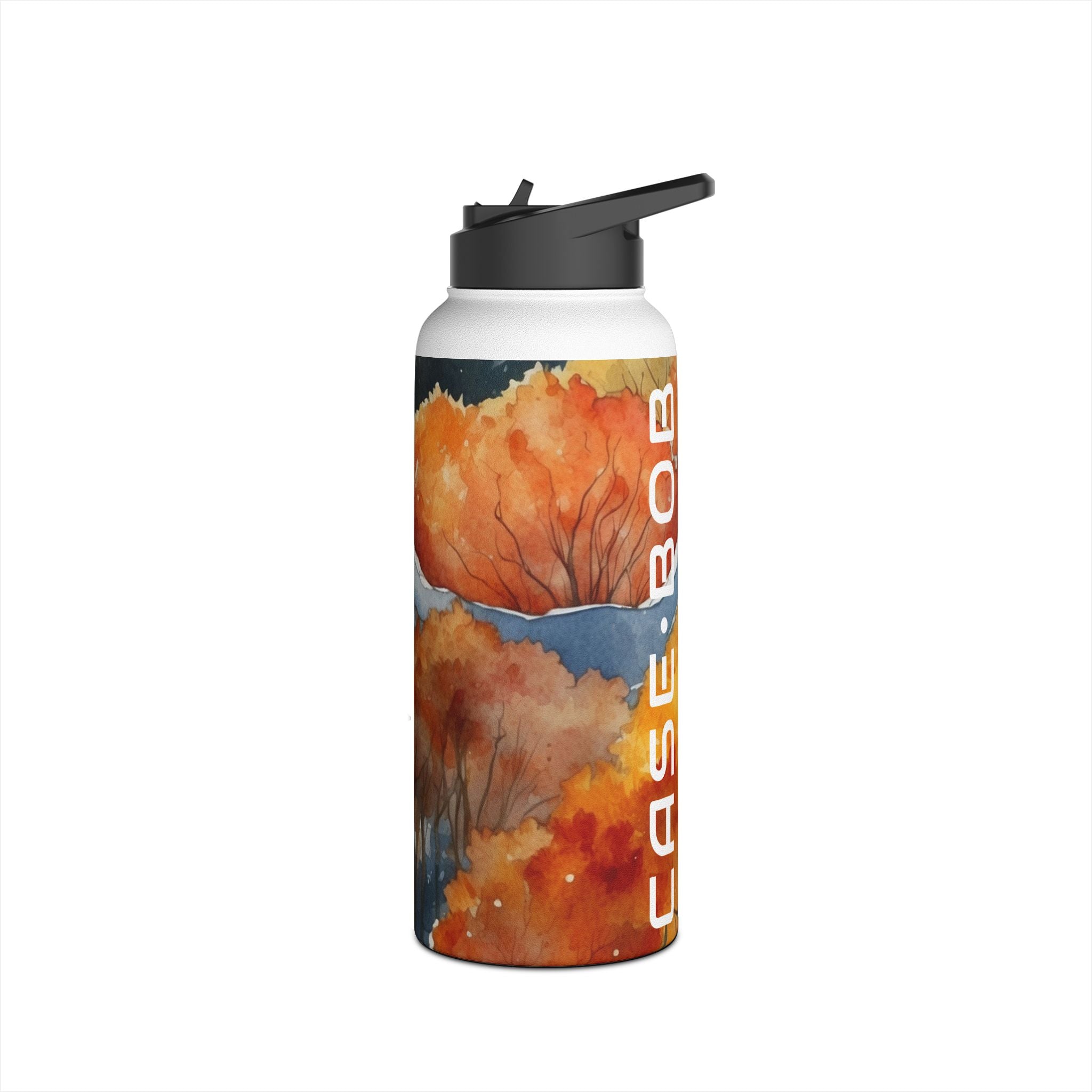 Snowcapped Ember Mountains - Stainless Steel Water Bottle