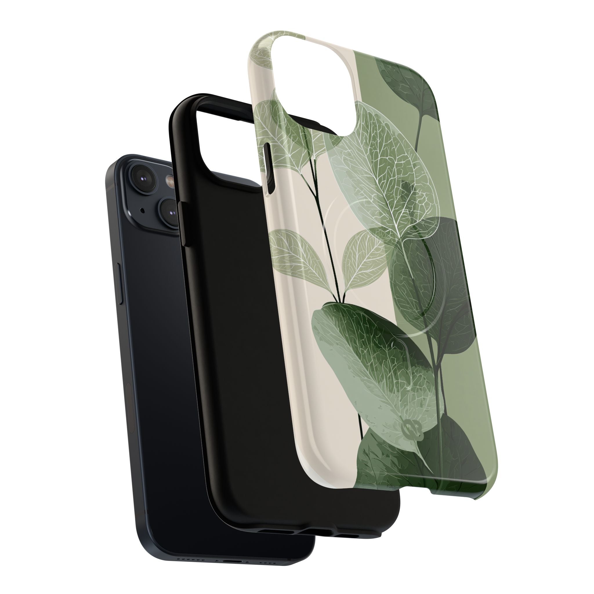Green Tough 2.0 Magsafe Phone Case for iPhone - Sage Leaf Skeletals