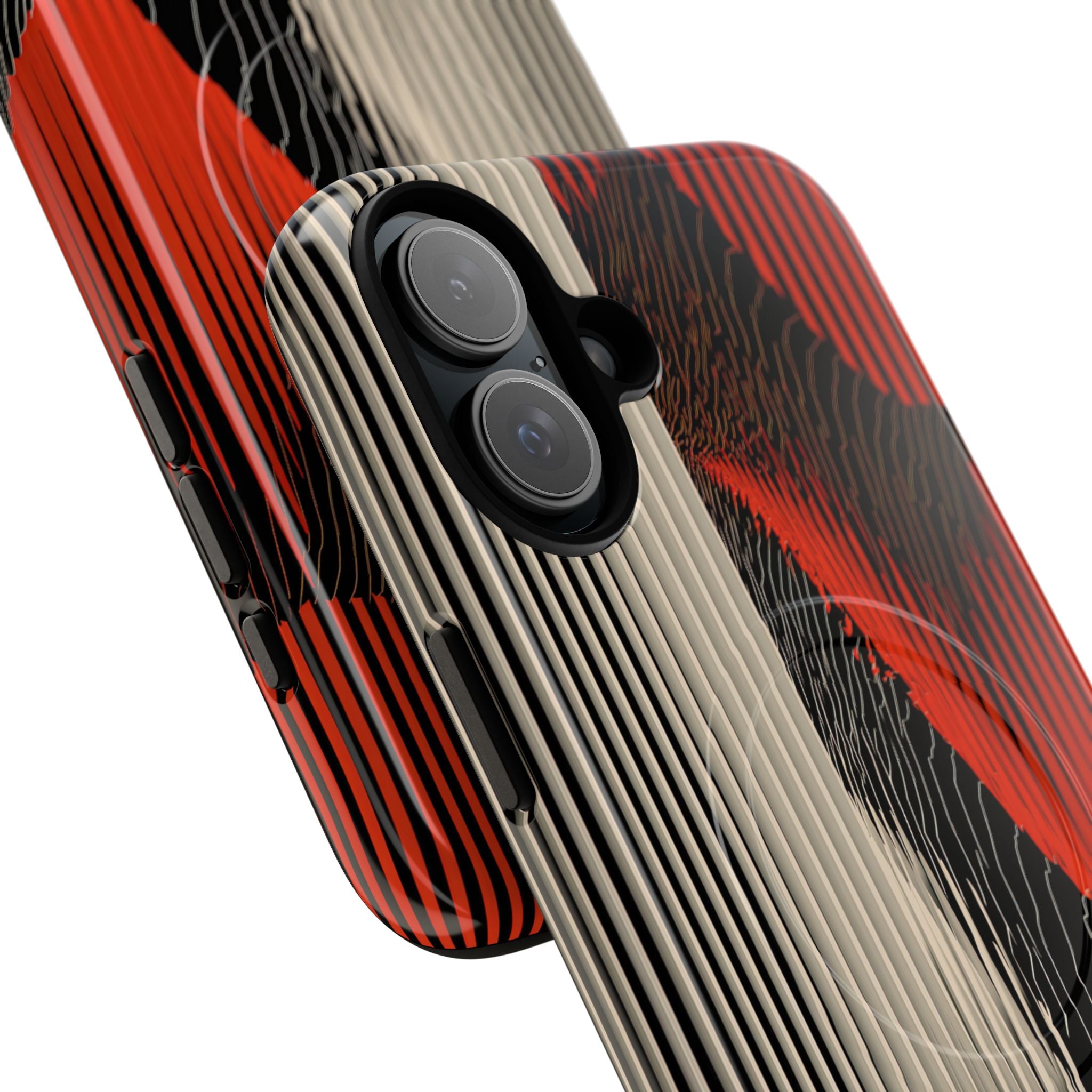 Red Tough 2.0 Magsafe Phone Case for iPhone - Crimson Pulse Topo