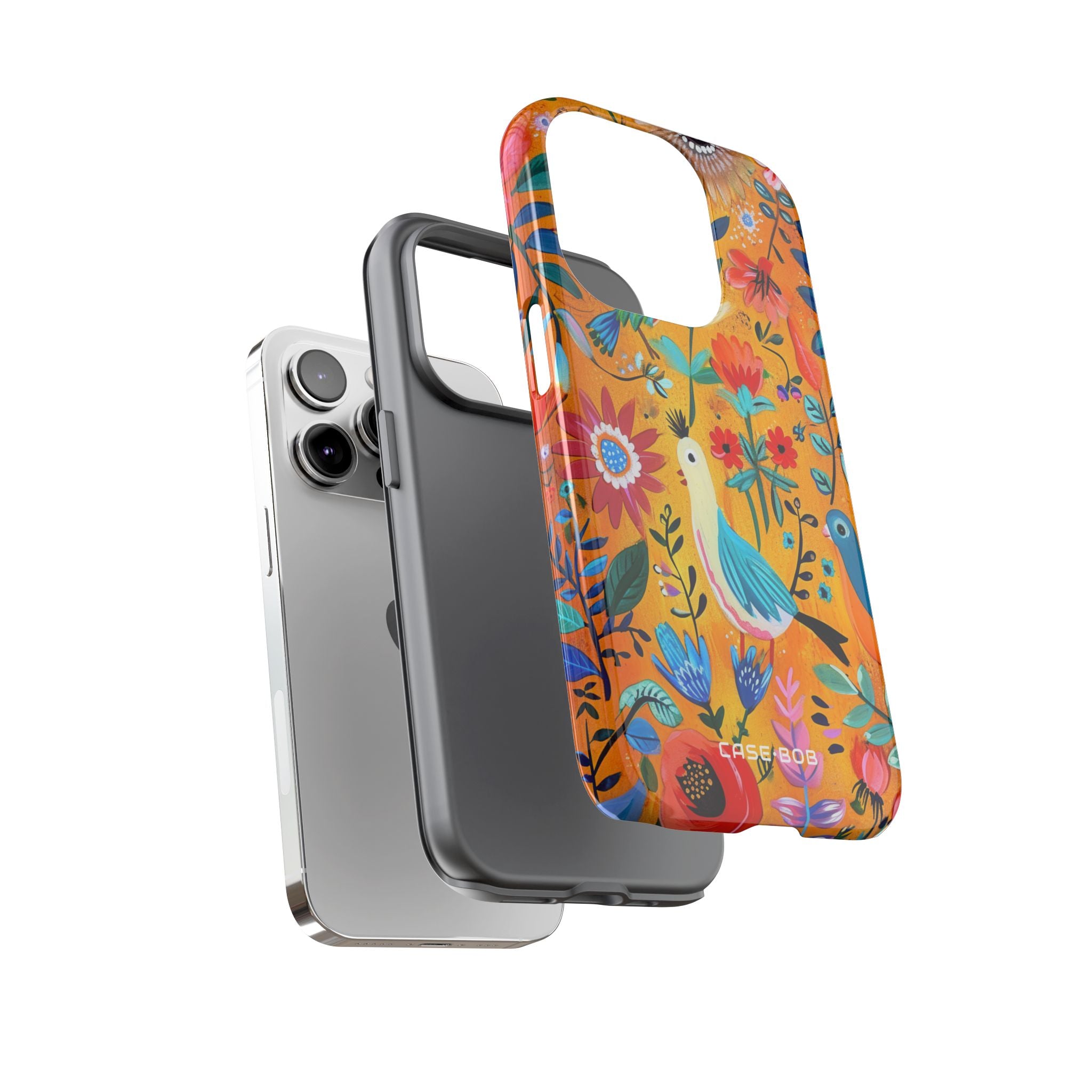 Bunte Vögel Blühen iPhone 14 Pro Case - Tough
