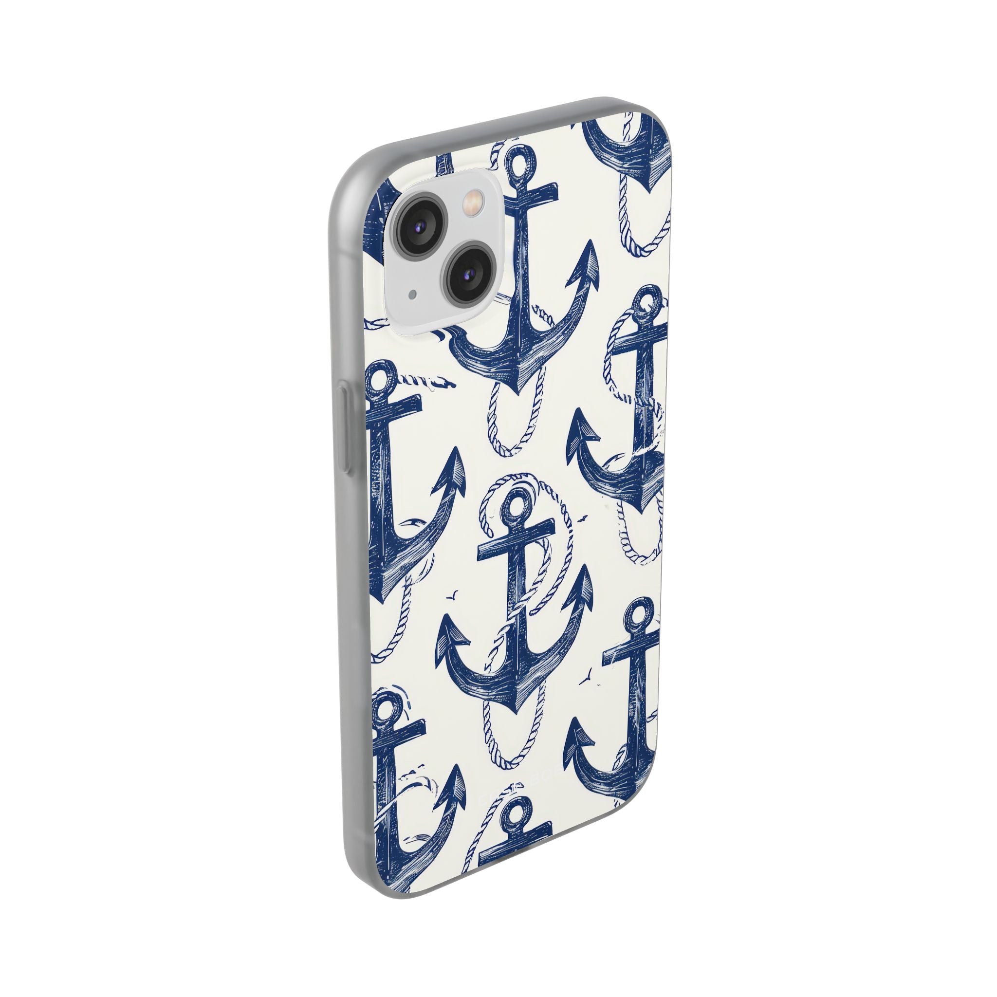 Navy Anchor Loop iPhone 14 Plus Case - Soft