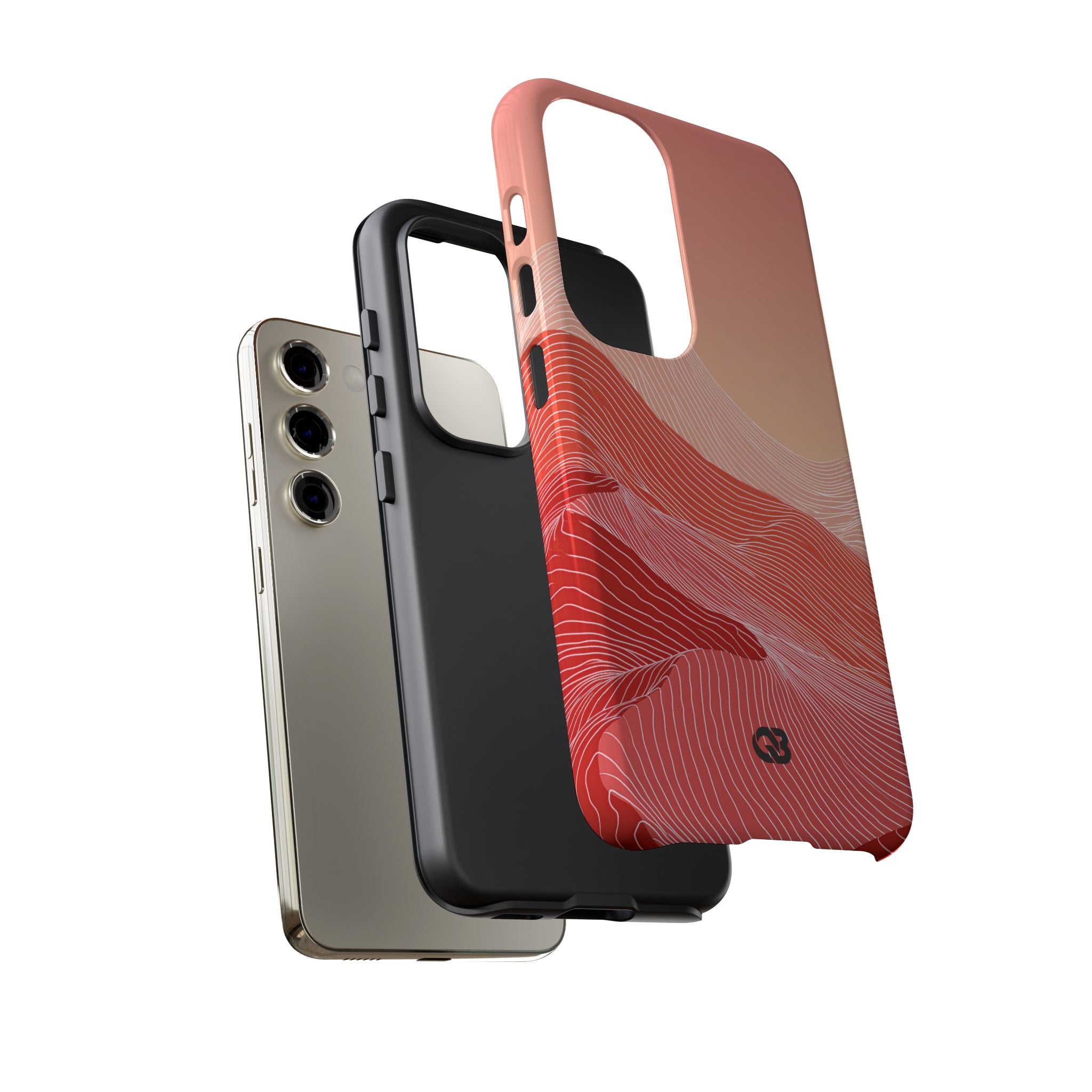 Red Tough Phone Case for Samsung - Crimson Ridge Contour