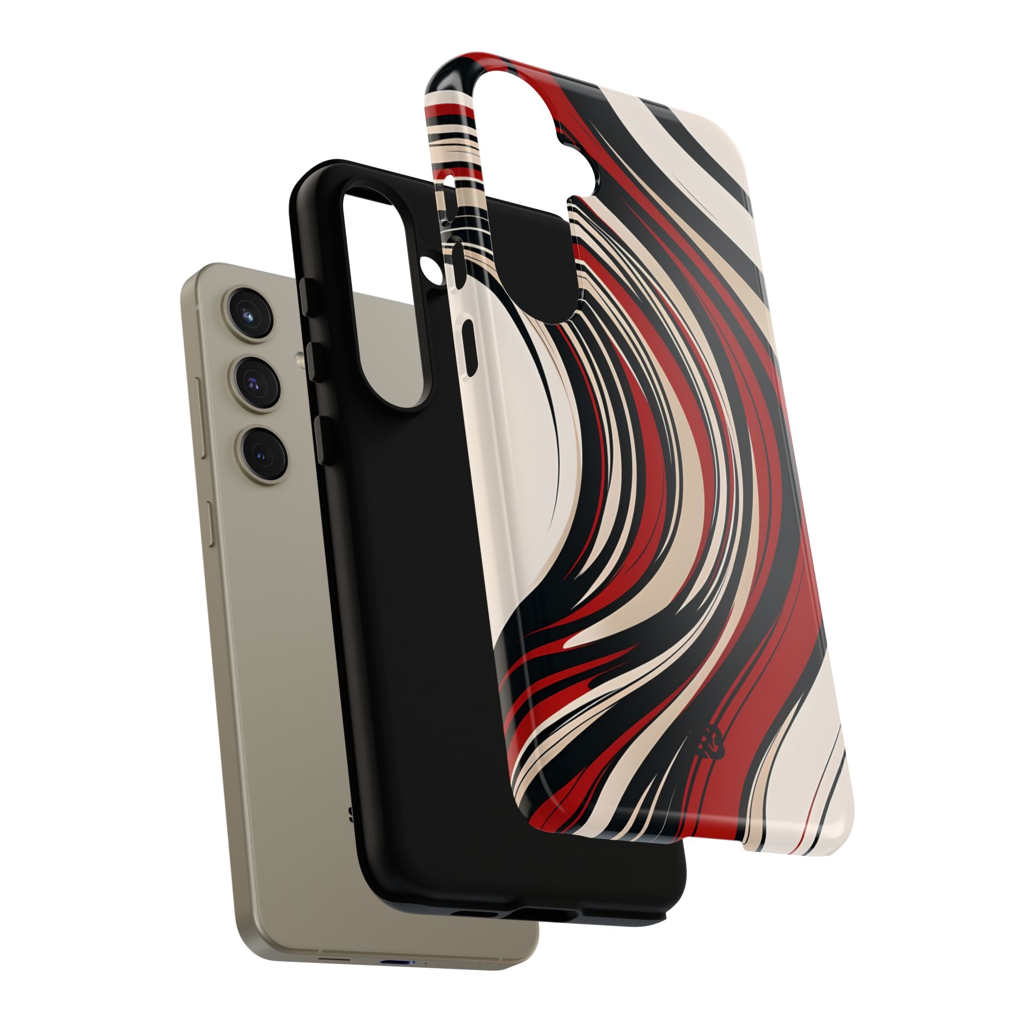 Crimson Flow Waves · Tough Phone Case for Samsung