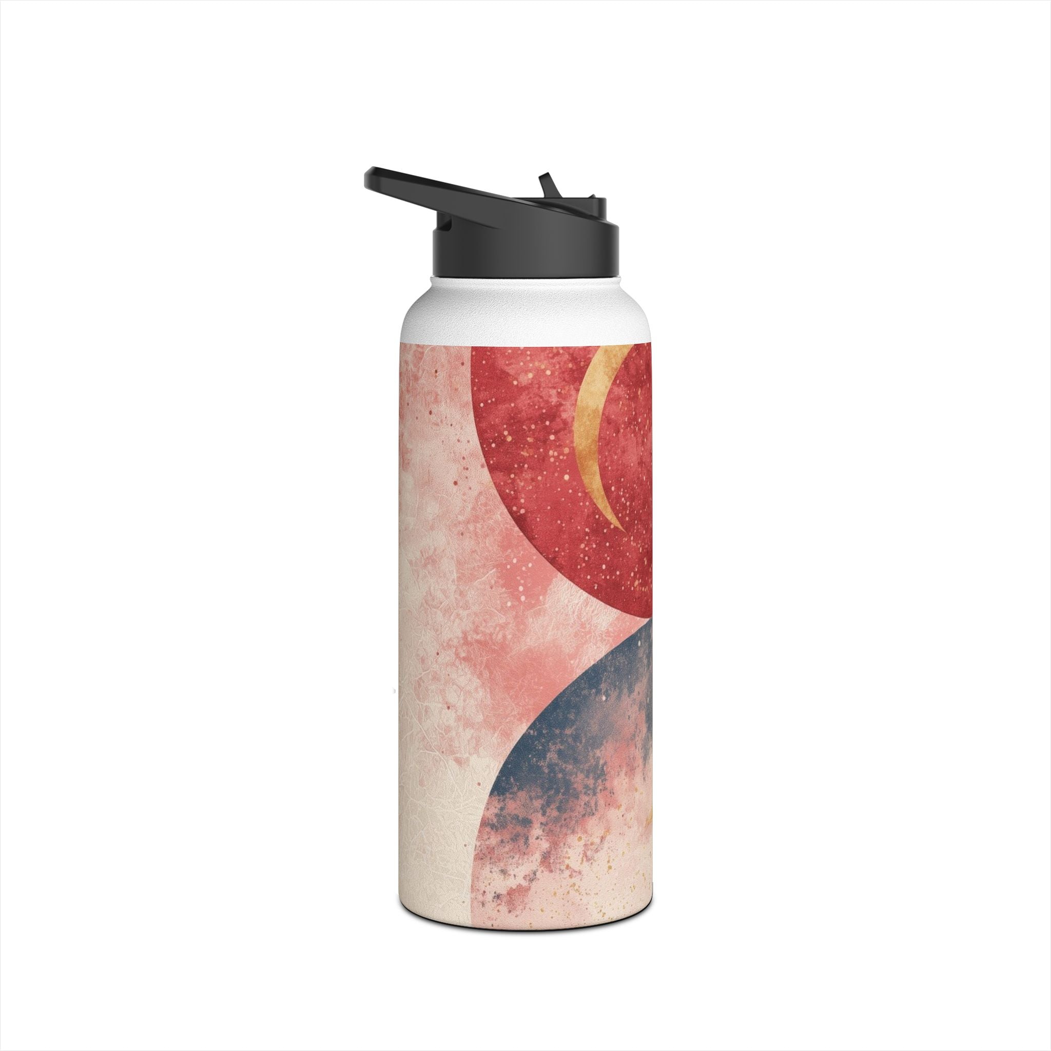 Golden Crescents Crimson - Stainless Steel Water Bottle