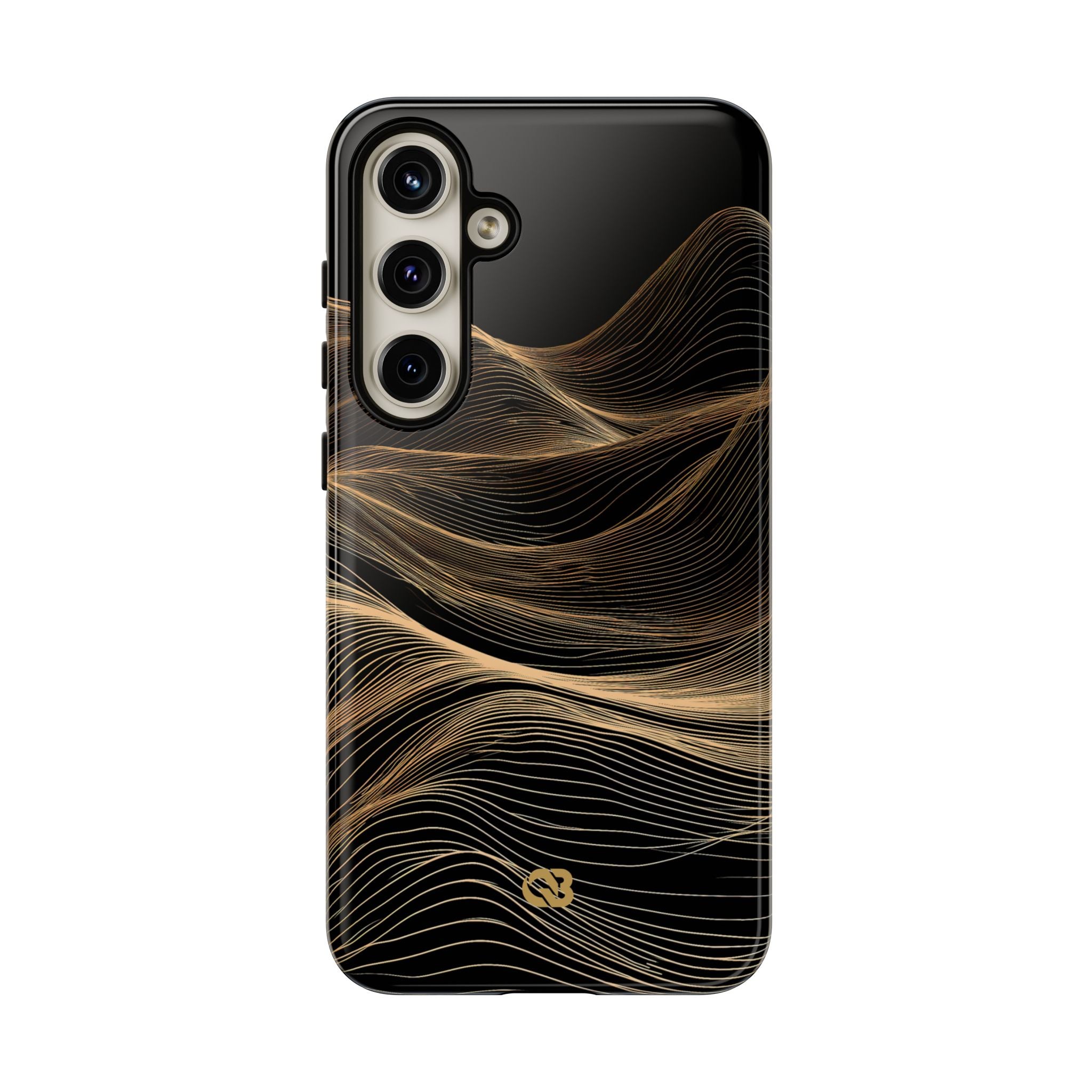Black Tough Phone Case for Samsung - Copper Topo Ridge