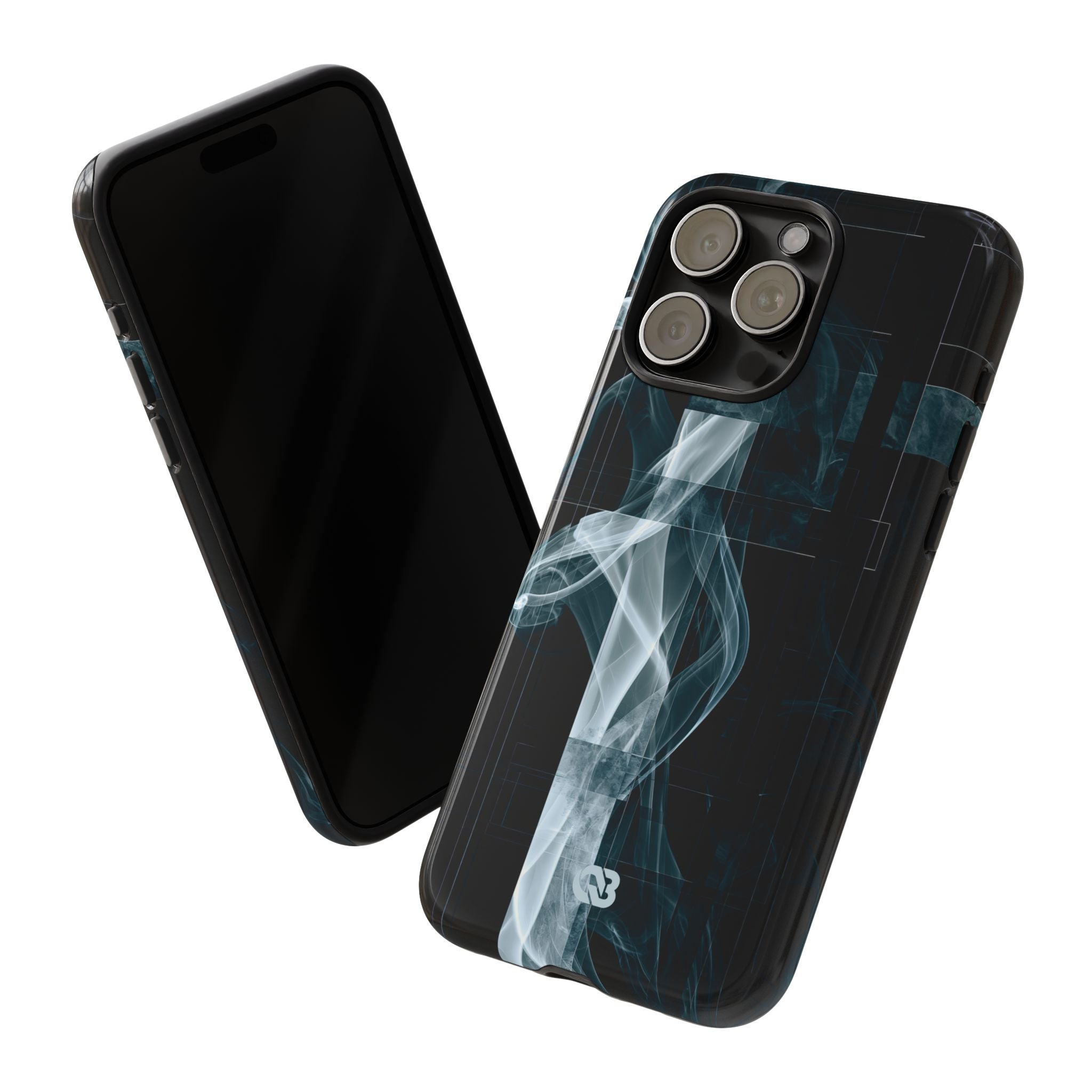 Black Tough Phone Case for iPhone - Arctic Vapor Grid