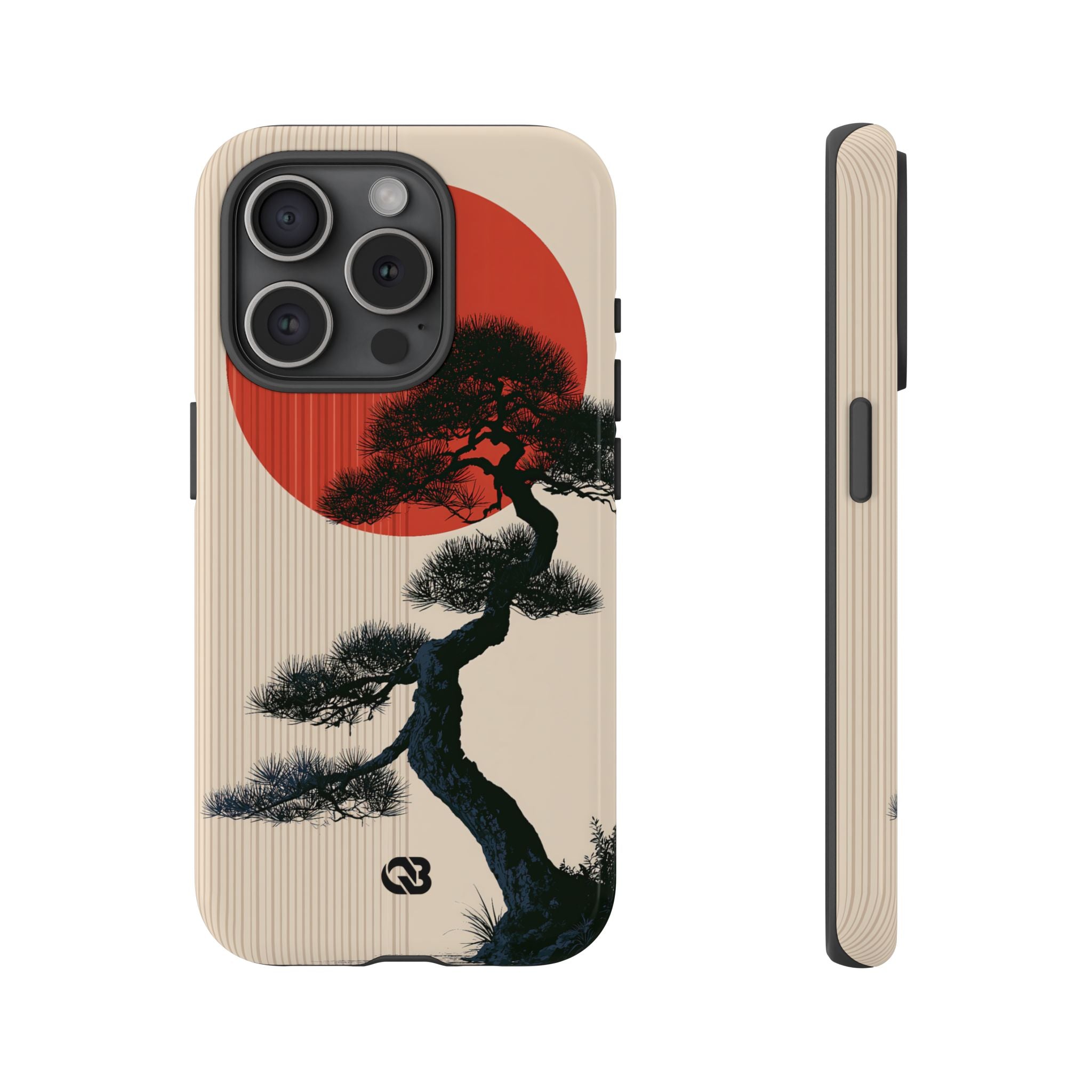 Beige Tough Phone Case for iPhone - Kyoto Crimson Pine