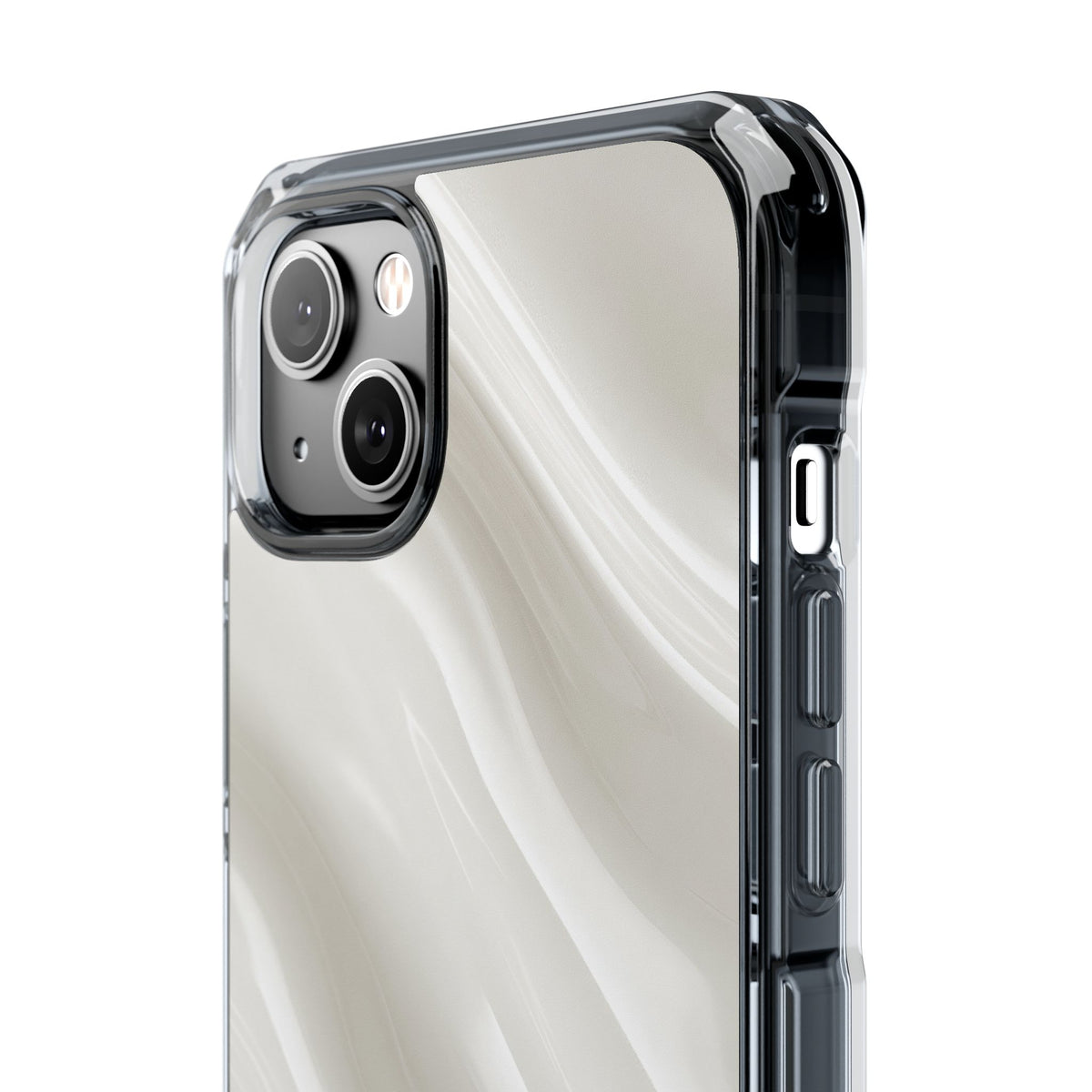 White Impact MagSafe Phone Case for iPhone - Polished Ivory Wave