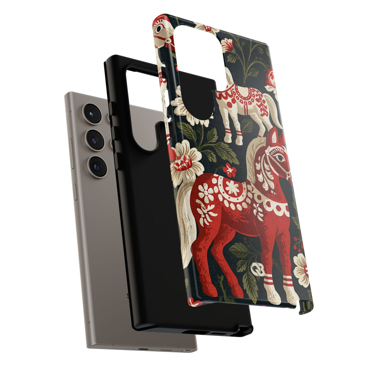 Nordic Dala Meadow · Tough Phone Case for Samsung · Red