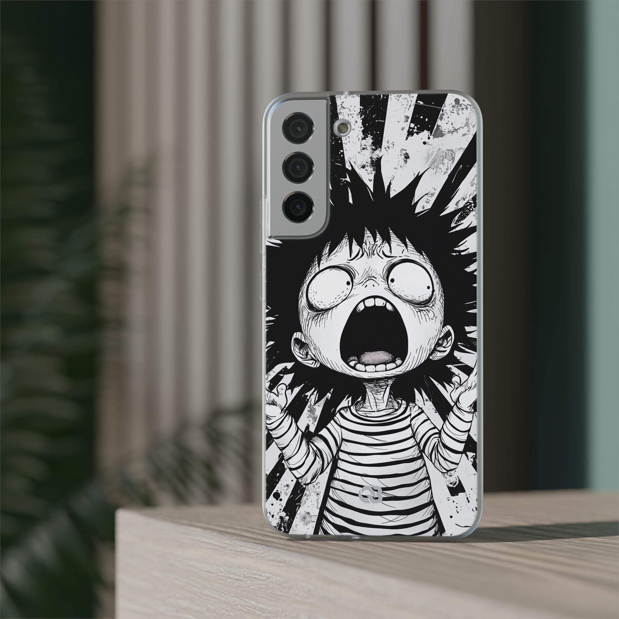 Chaotic Monochrome Scream · Soft Telefoncover for Samsung