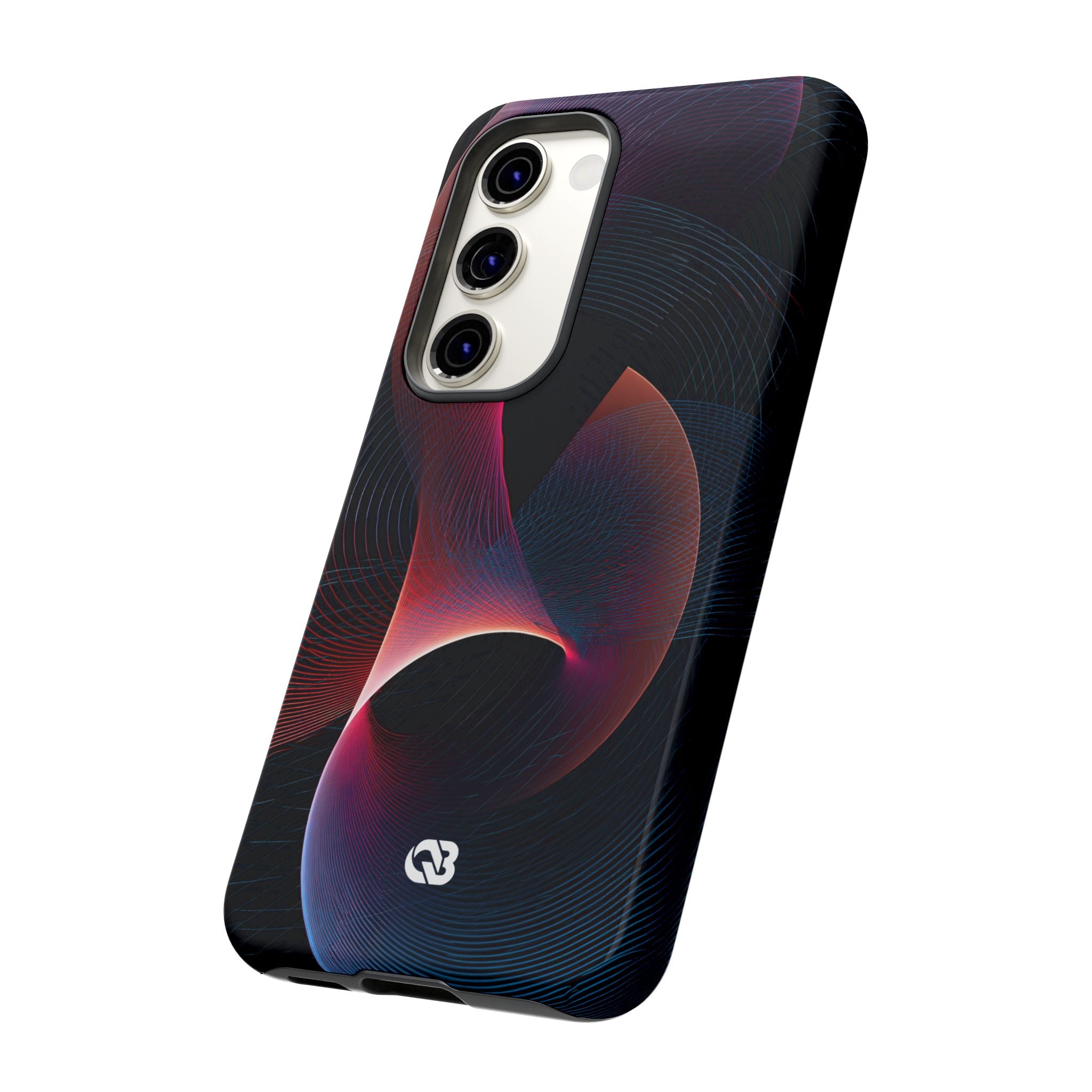 Black Tough Phone Case for Samsung - Cobalt Crimson Flux