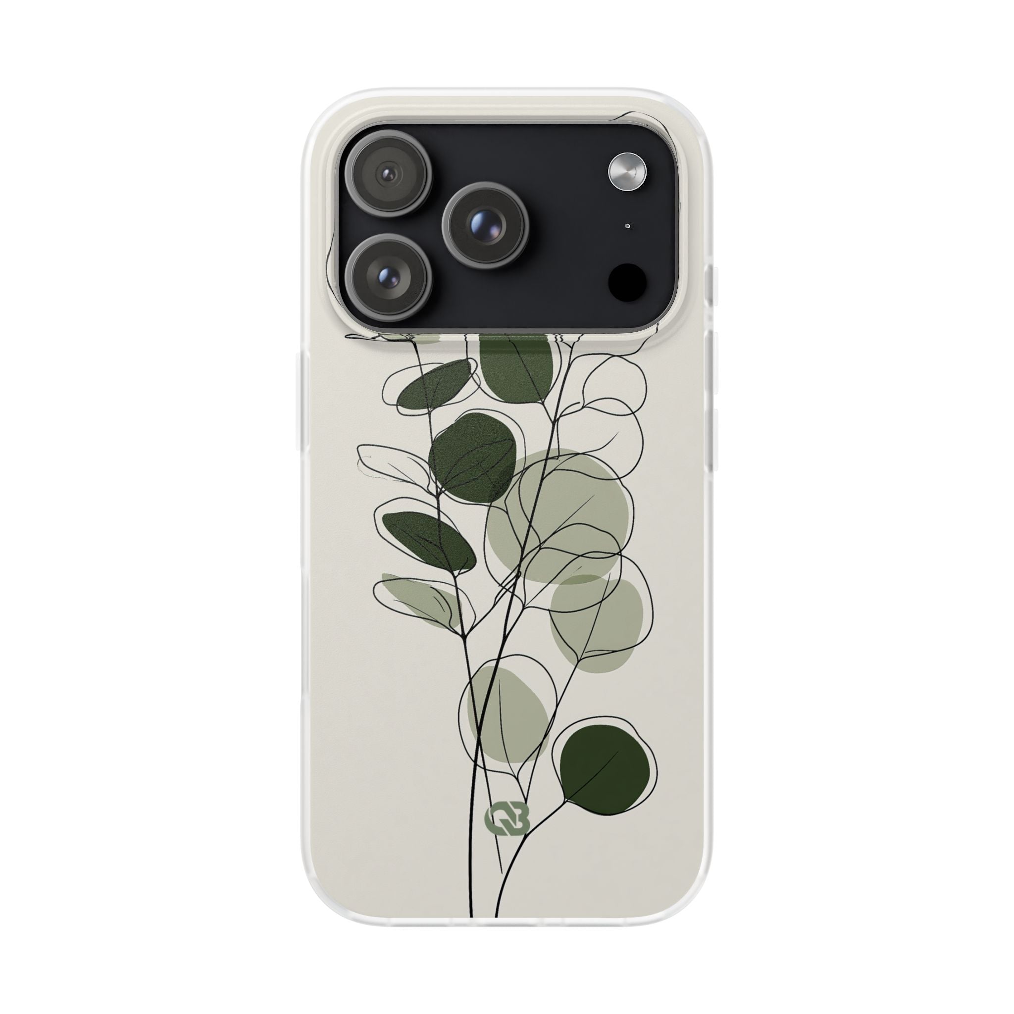 Green Lite Phone Case for iPhone - Muted Eucalyptus Sketch
