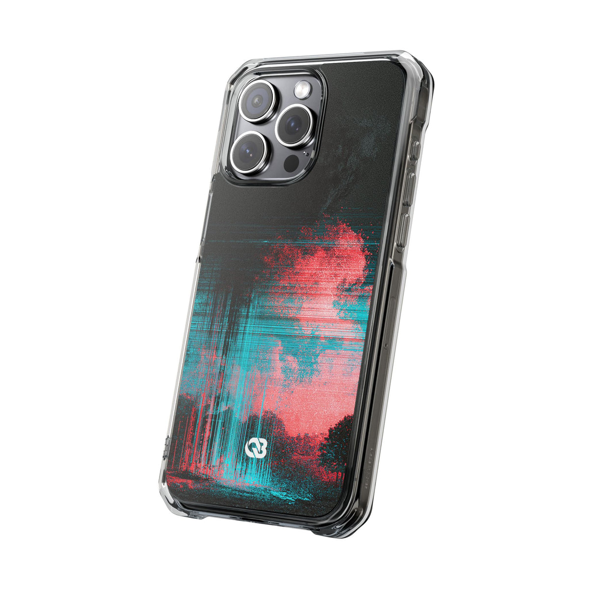 Digital Signal Drift · Clear Impact Magnetic Phone Case for iPhone · Black