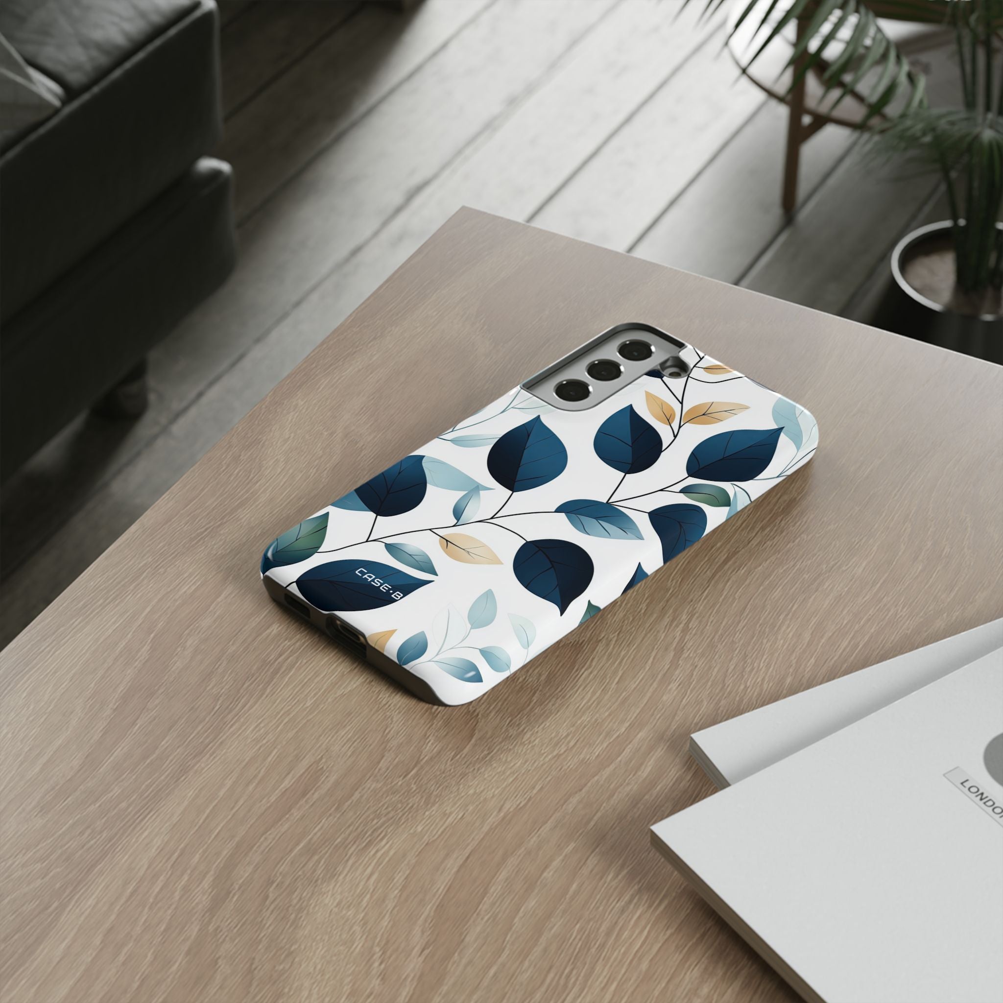 Navy Leaf Veins Samsung S22 Plus Case - Tough