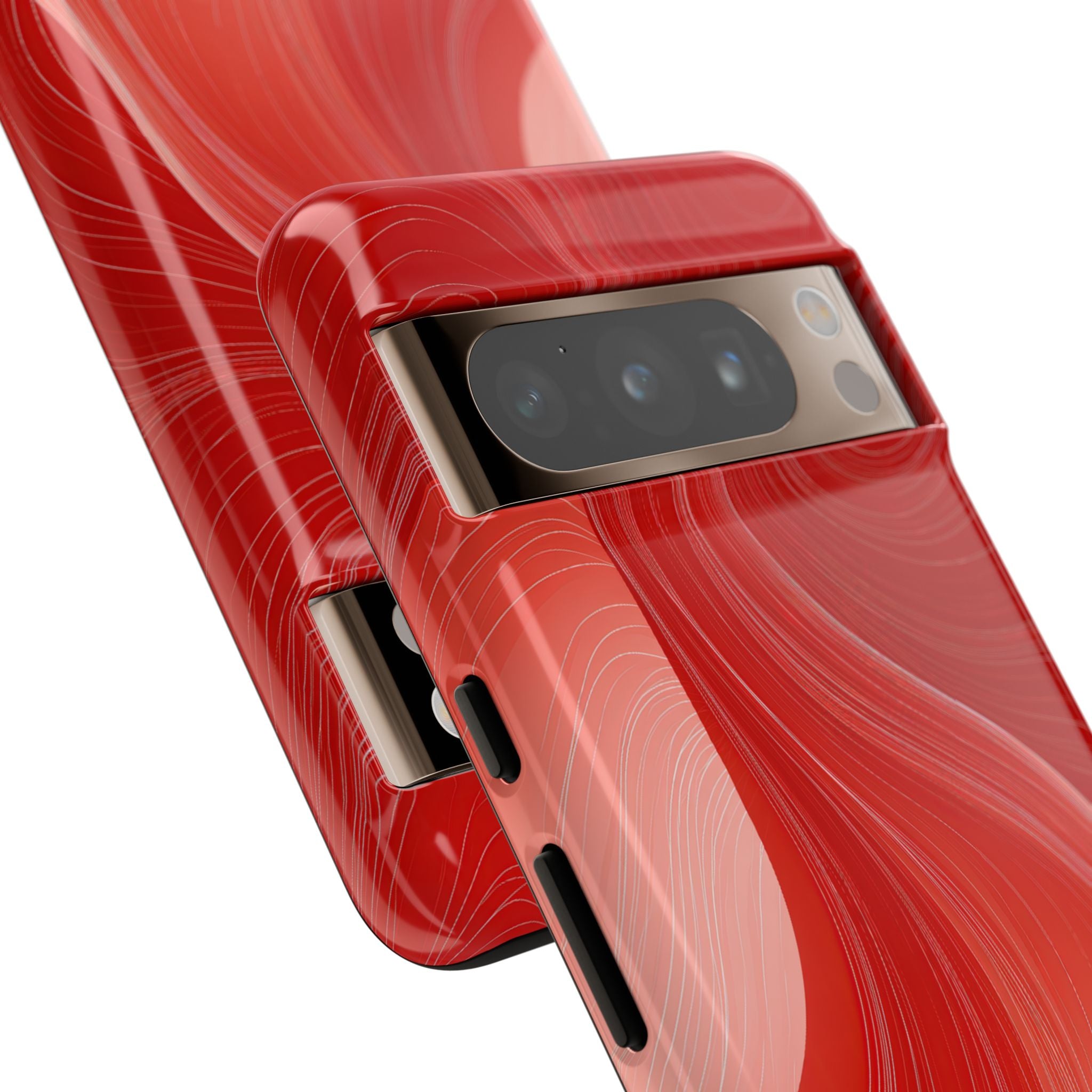 Red Tough Phone Case for Google Pixel - Crimson Silk Strands