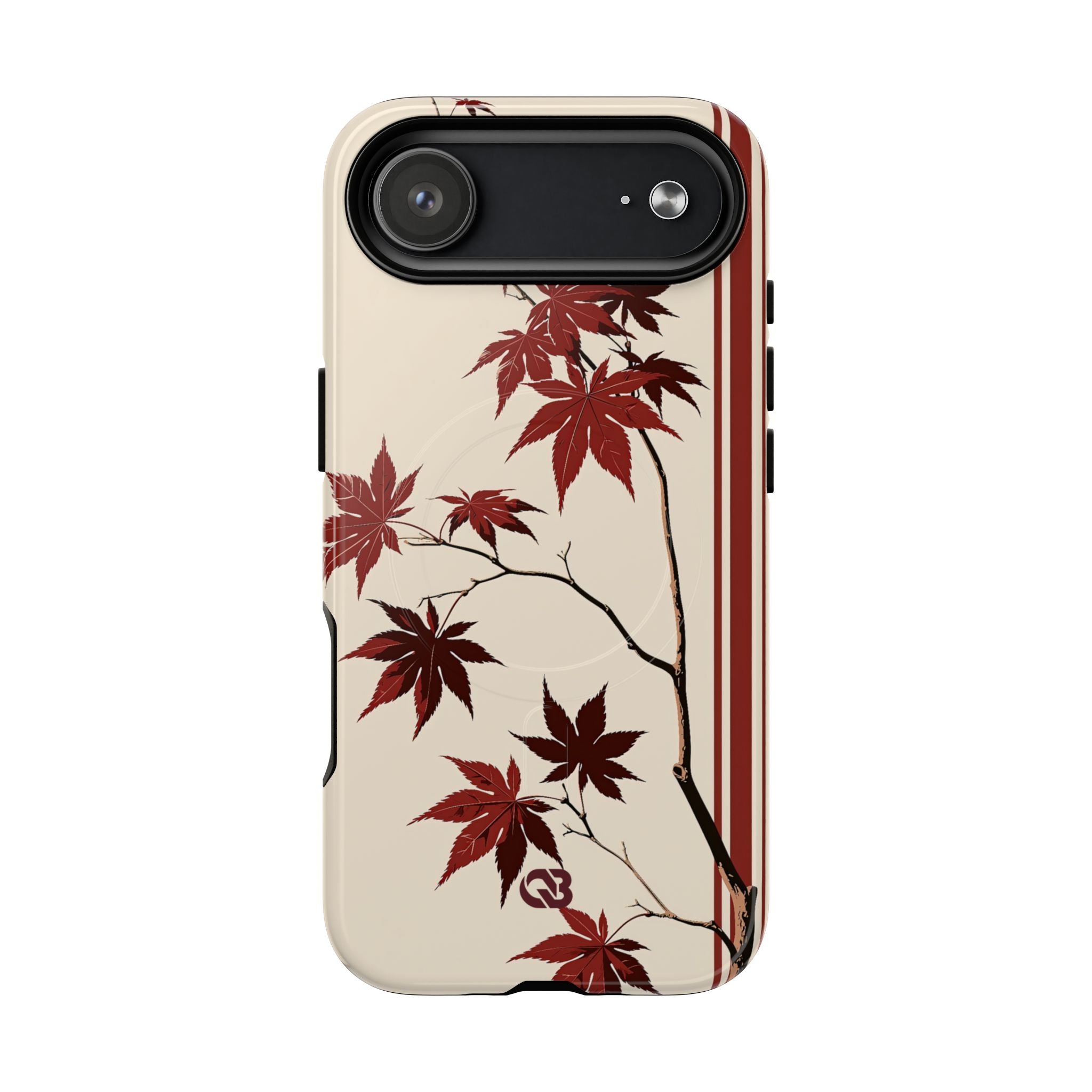 Red Tough 2.0 Magsafe Phone Case for iPhone - Crimson Momiji Stripe